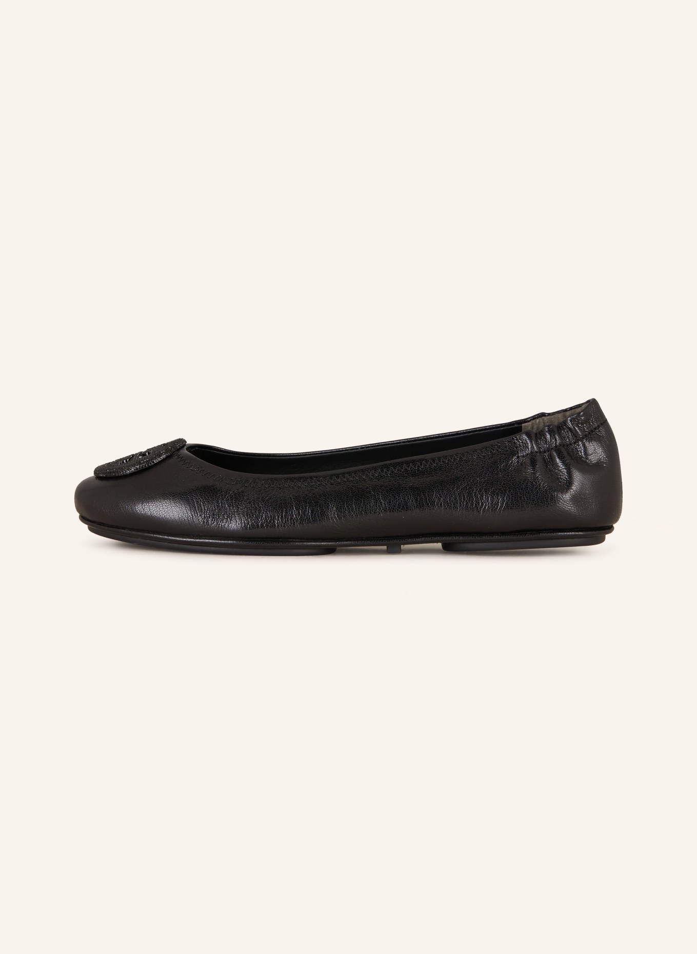 TORY BURCH Ballet flats MINNIE with decorative gems, Color: BLACK (Image 4)