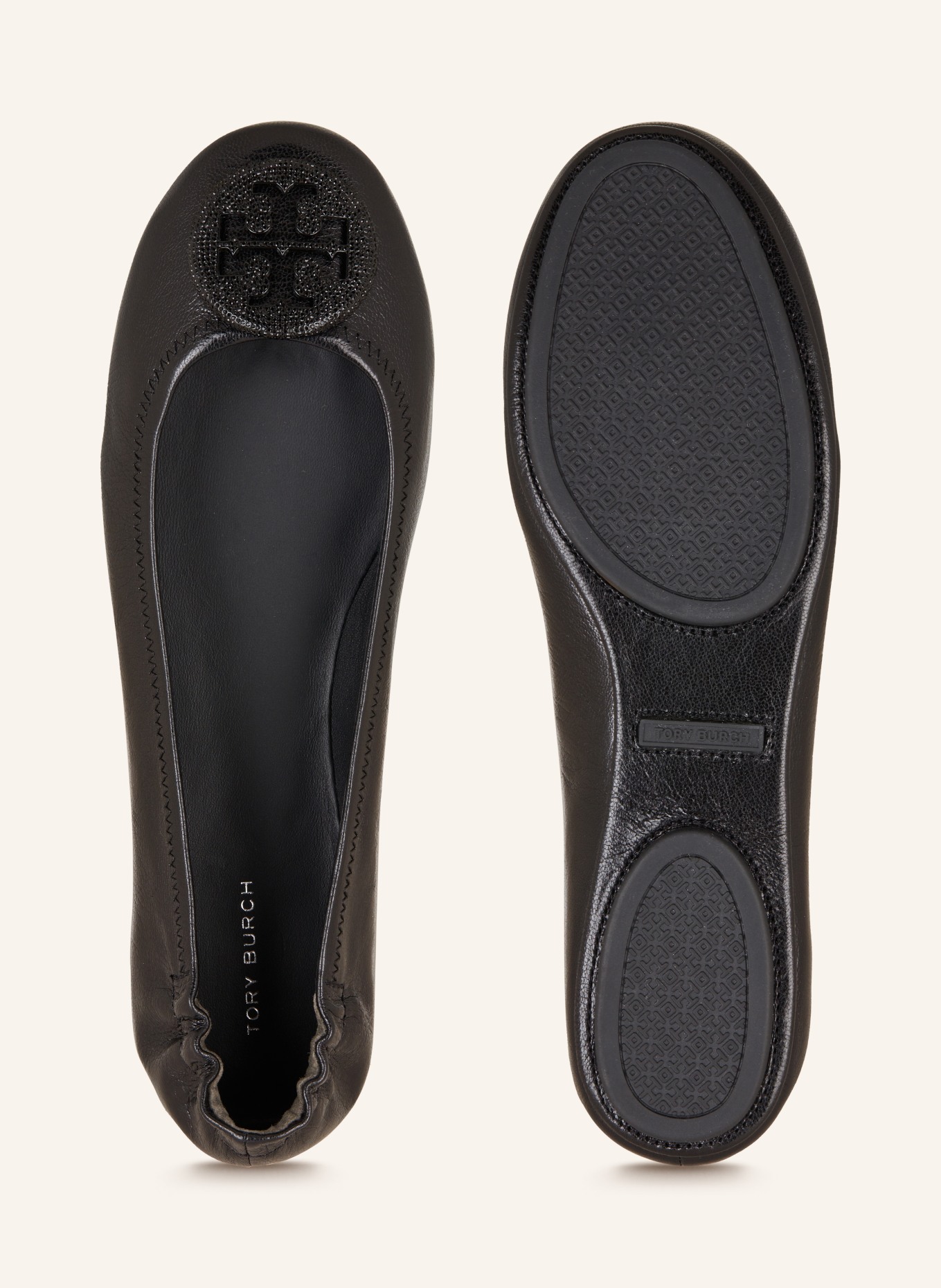 TORY BURCH Ballet flats MINNIE with decorative gems, Color: BLACK (Image 5)
