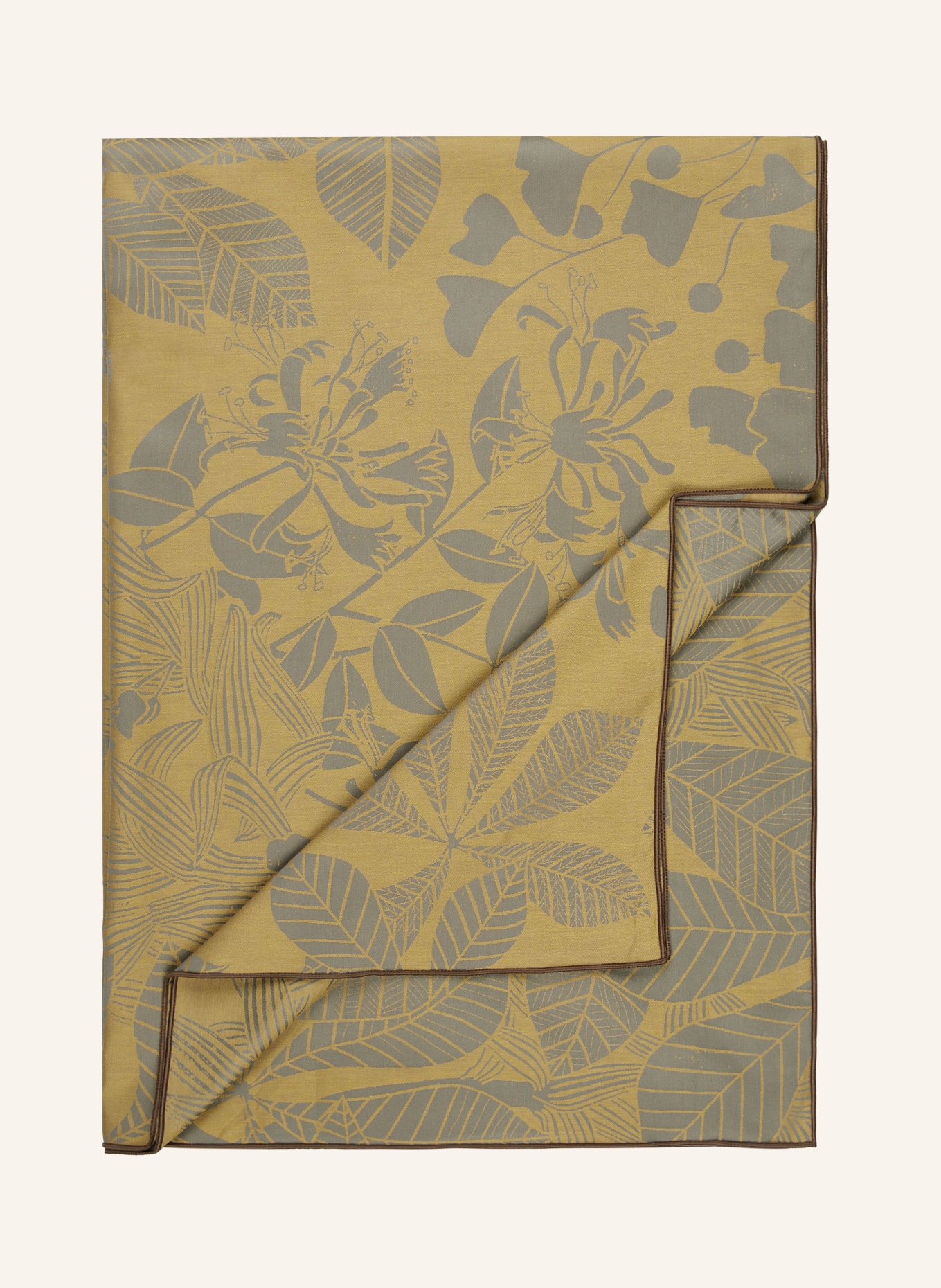GARNIER-THIEBAUT Table cloth SUPER NATURE OR PALE, Color: DARK YELLOW/ TAUPE (Image 2)
