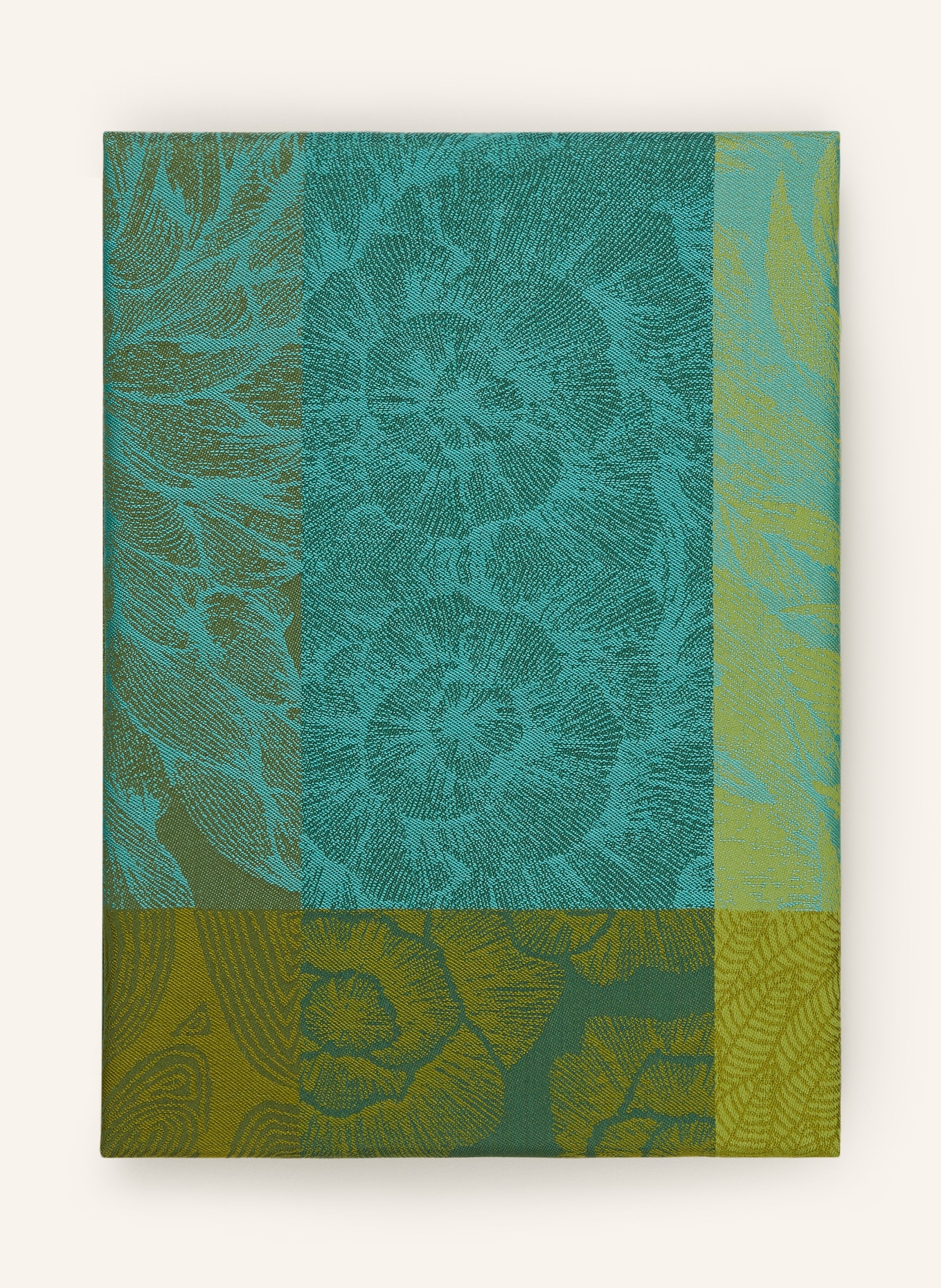 GARNIER-THIEBAUT Table cloth MILLE PETALES CHLOROPHYLLE, Color: GREEN/ LIGHT GREEN (Image 1)