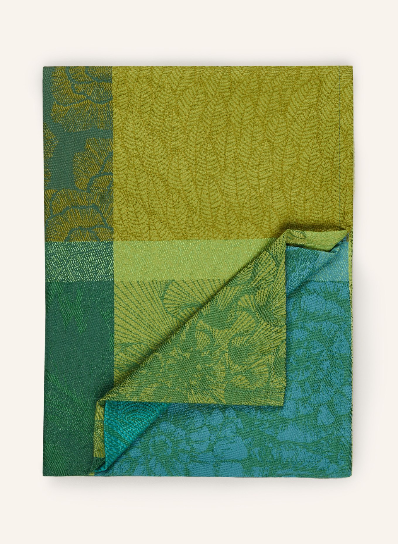 GARNIER-THIEBAUT Table cloth MILLE PETALES CHLOROPHYLLE, Color: GREEN/ LIGHT GREEN (Image 2)