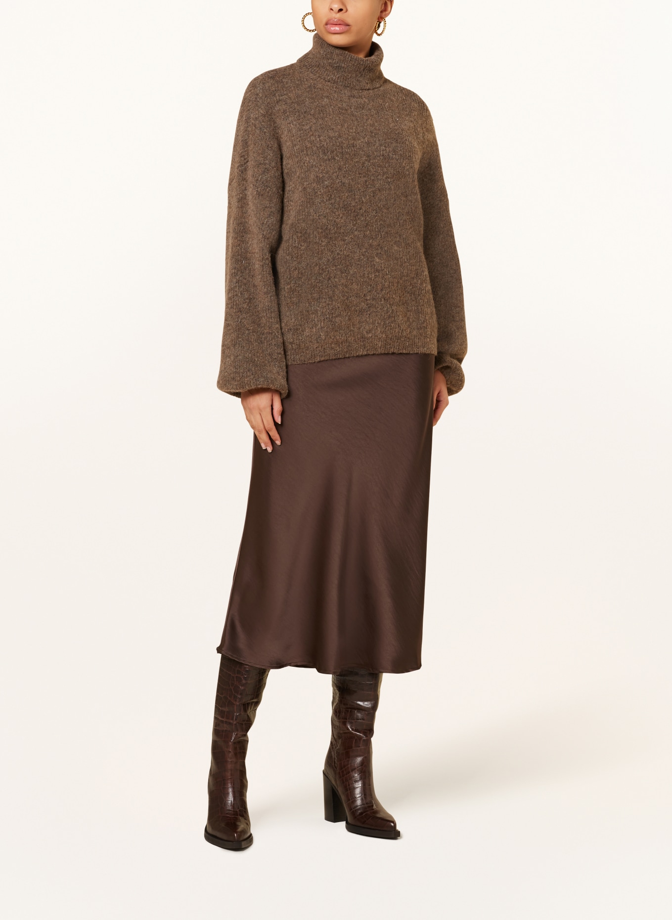 NEO NOIR Satinrock BOVARY: DUNKELBRAUN