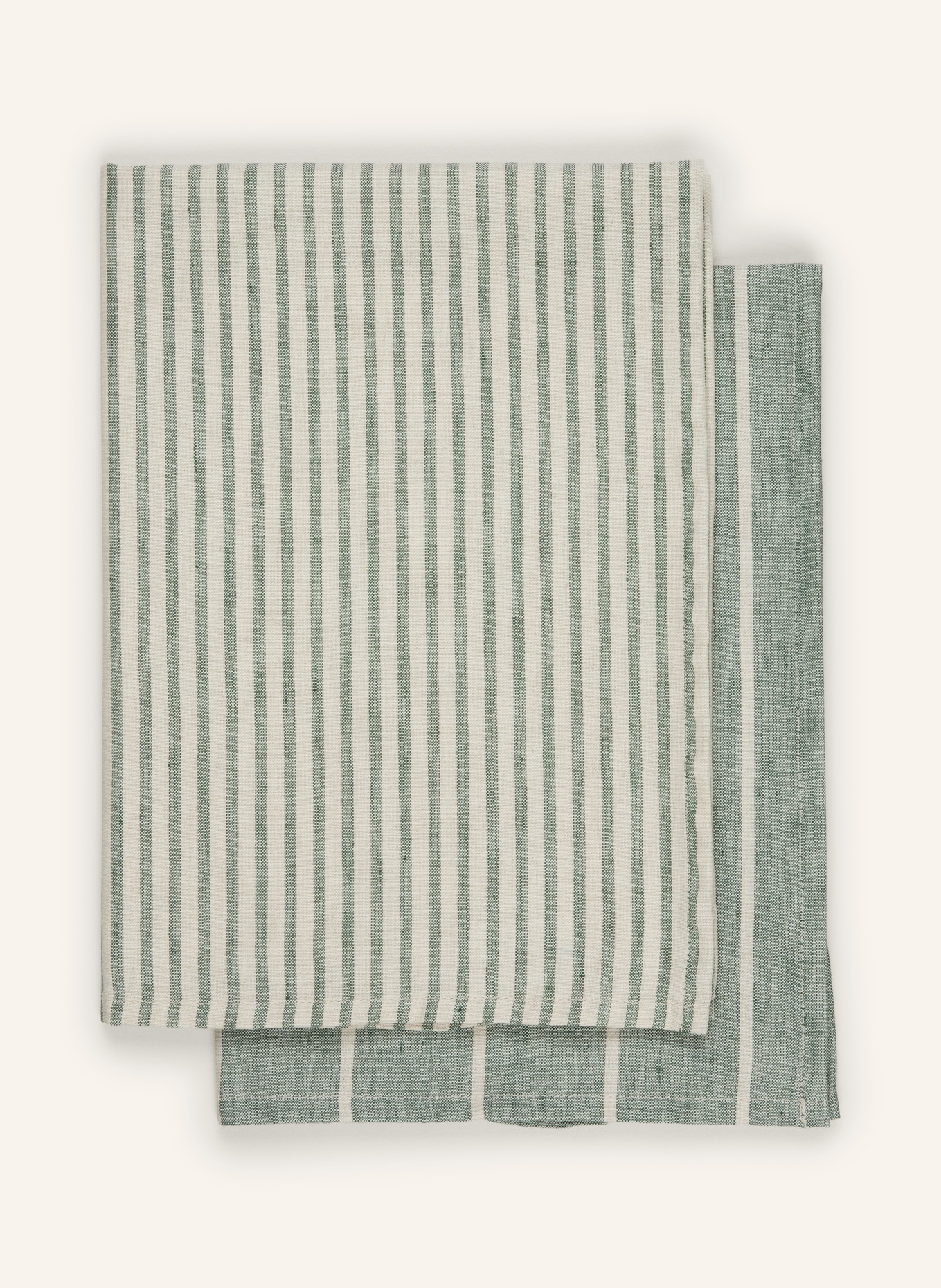 pichler Set of 2 dish towels CORIN with linen, Color: GREEN/ WHITE (Image 1)
