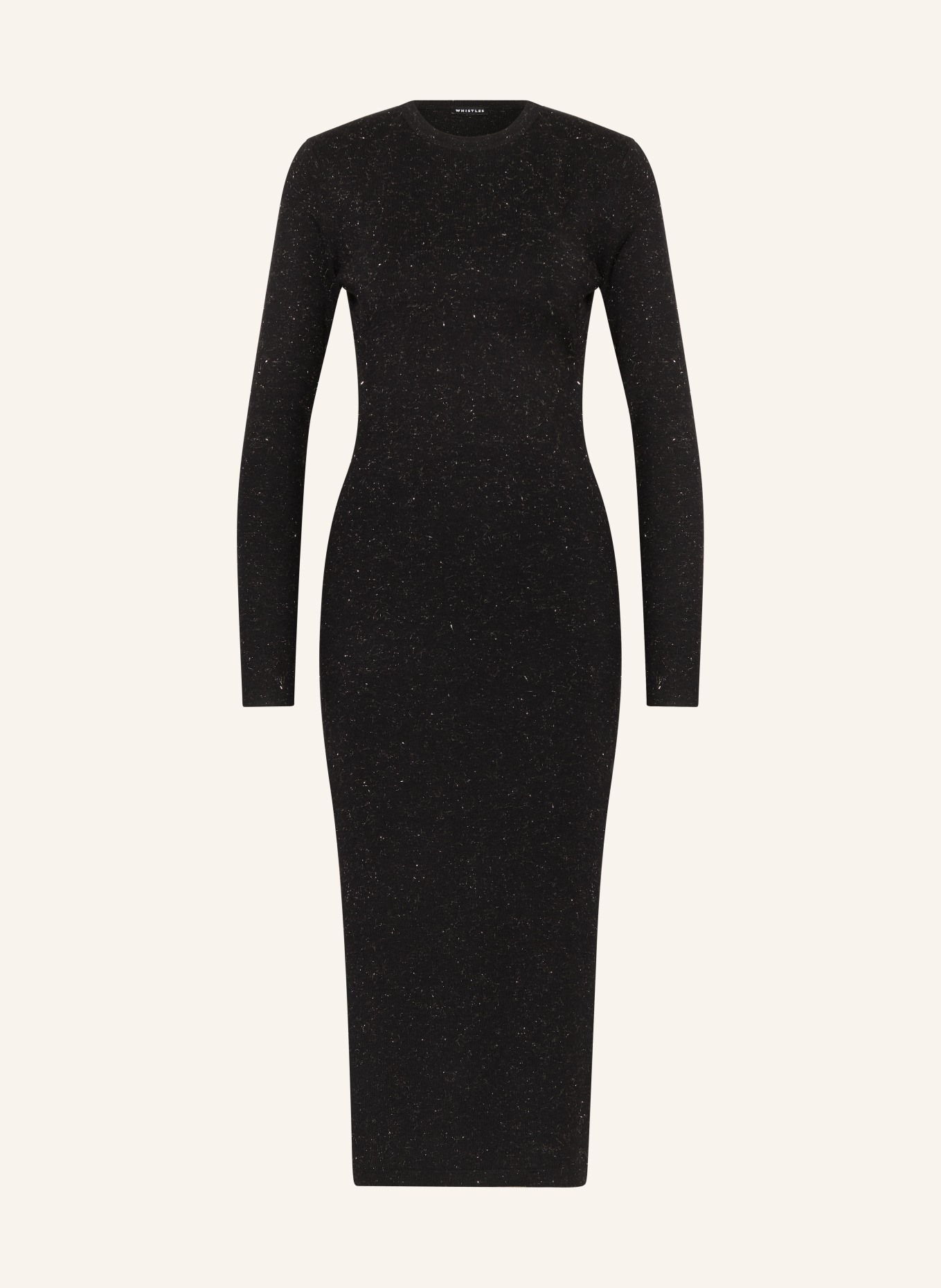 WHISTLES Knit dress ANNIE with glitter thread, Color: BLACK (Image 1)
