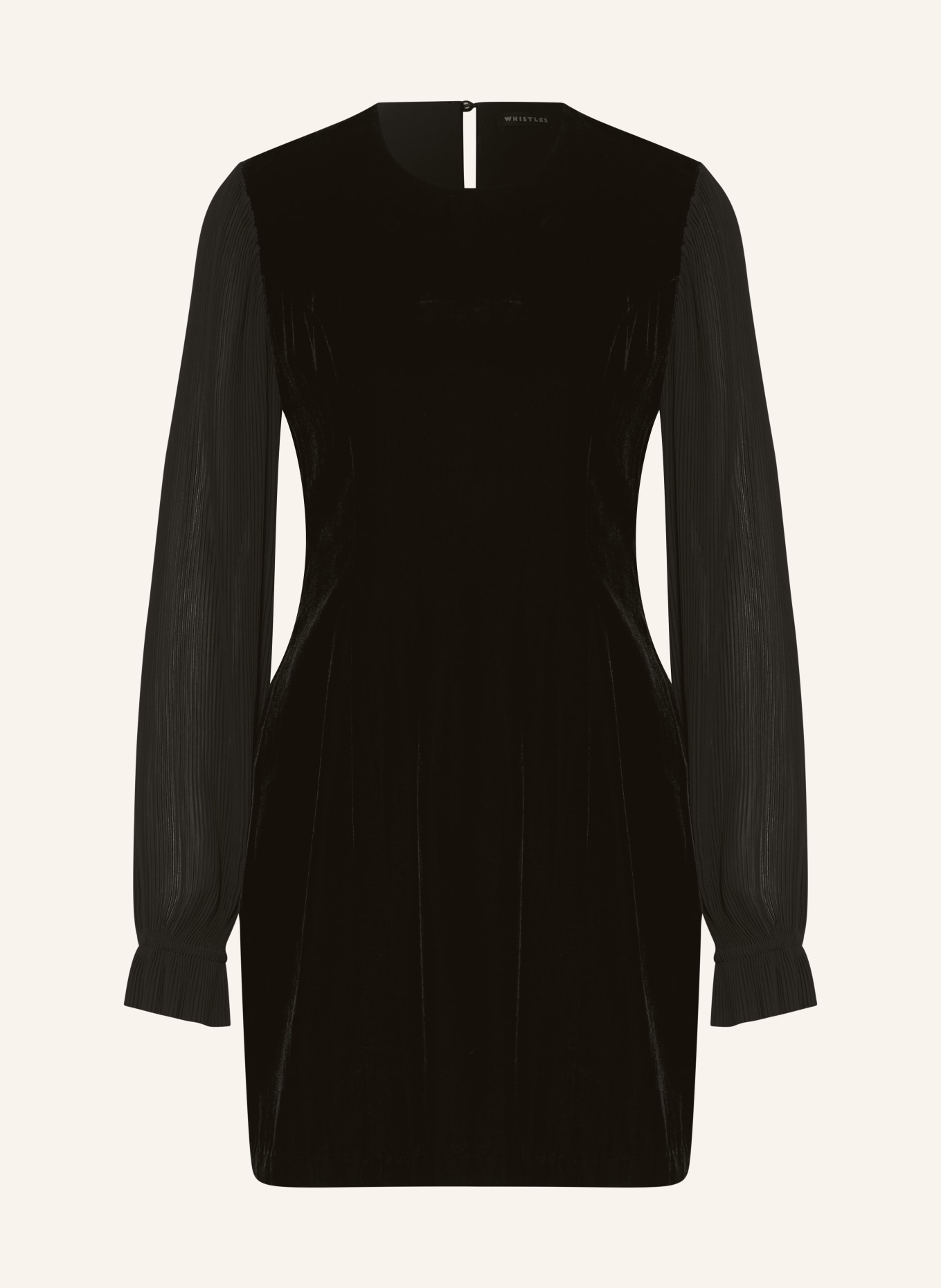 WHISTLES Dress with mixed materials, Color: BLACK (Image 1)