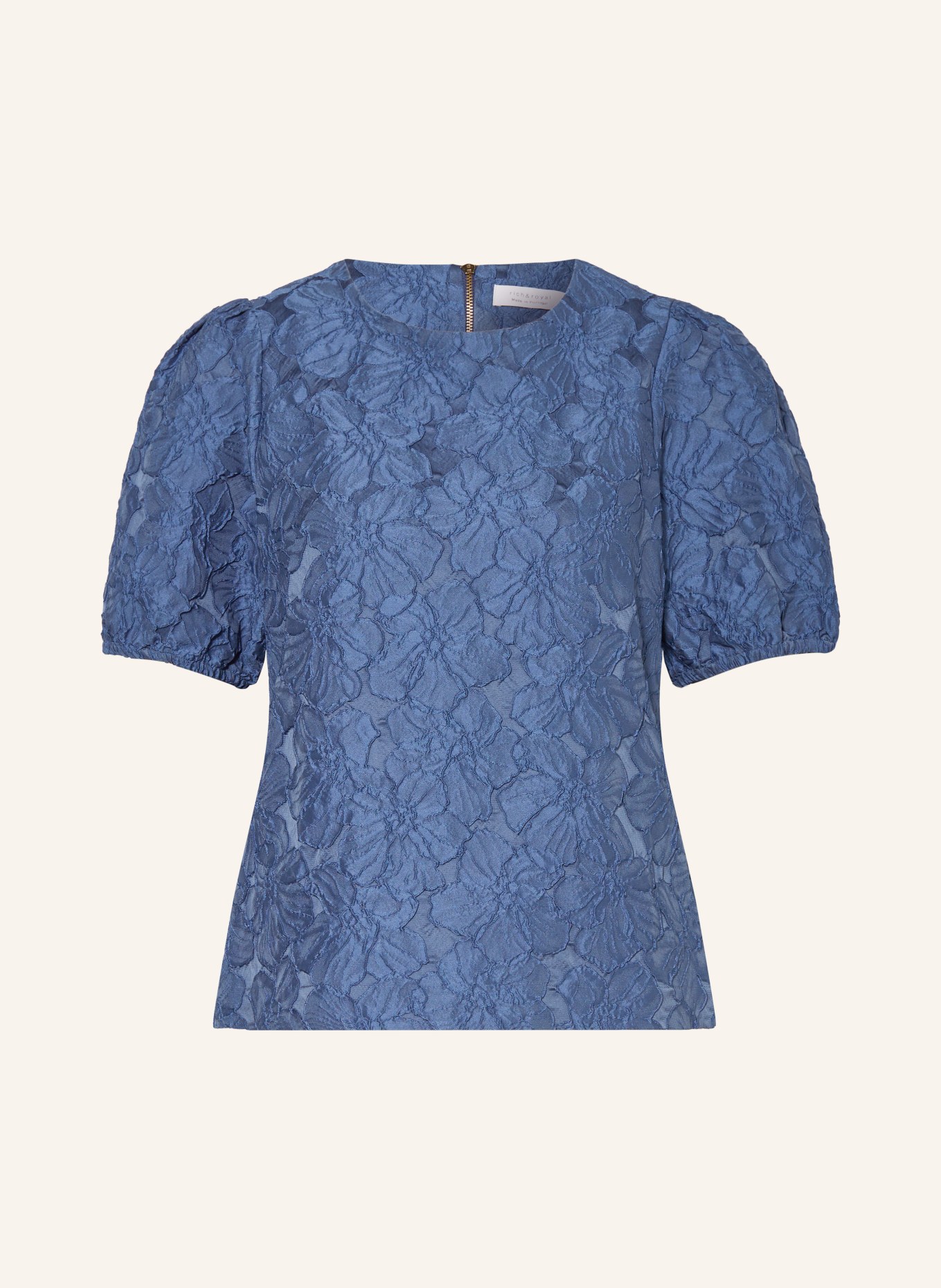 rich&royal Shirt blouse in jacquard, Color: BLUE (Image 1)