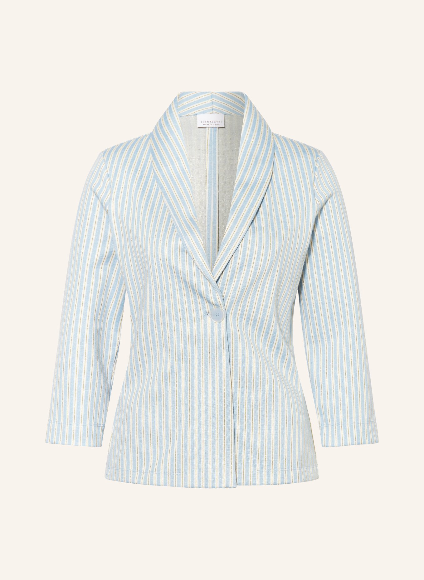 rich&royal Jersey blazer with glitter thread, Color: LIGHT BLUE/ WHITE (Image 1)