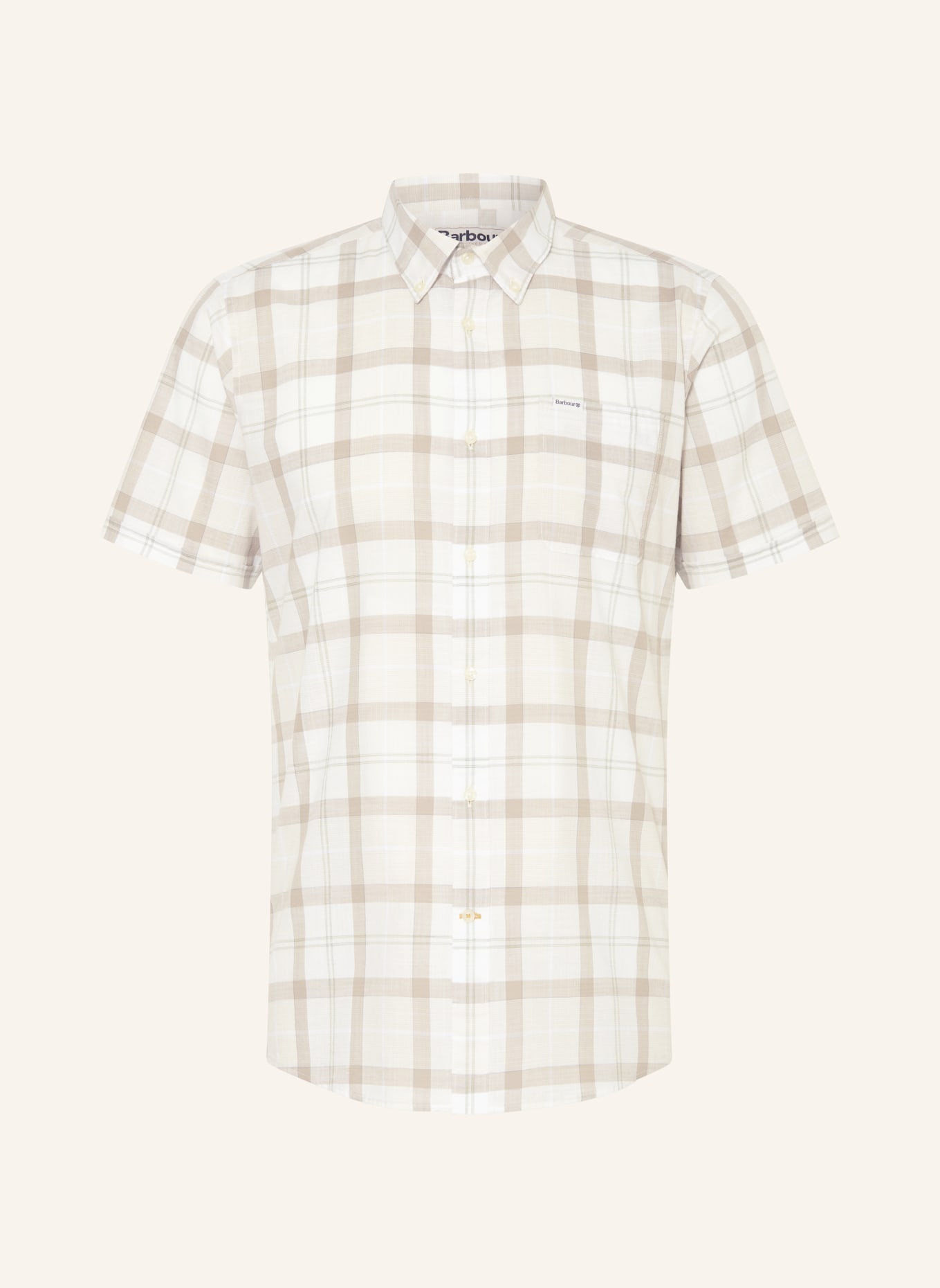 Barbour Oxford shirt tailored fit, Color: WHITE/ TAUPE/ LIGHT GREEN (Image 1)