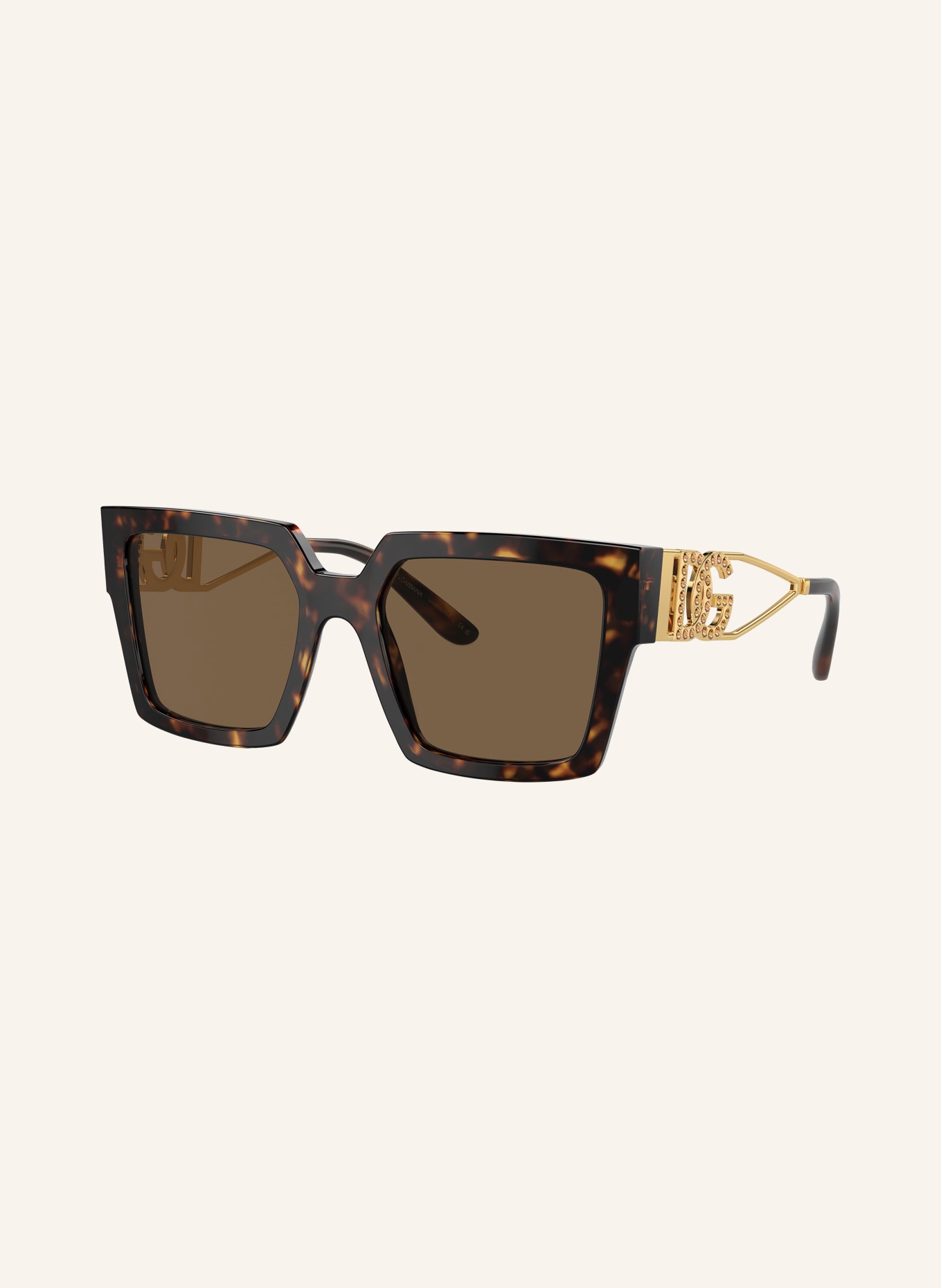 DOLCE & GABBANA Sonnenbrille DG4446B mit Schmucksteinen: 502/73 - HAVANA/ GRAU