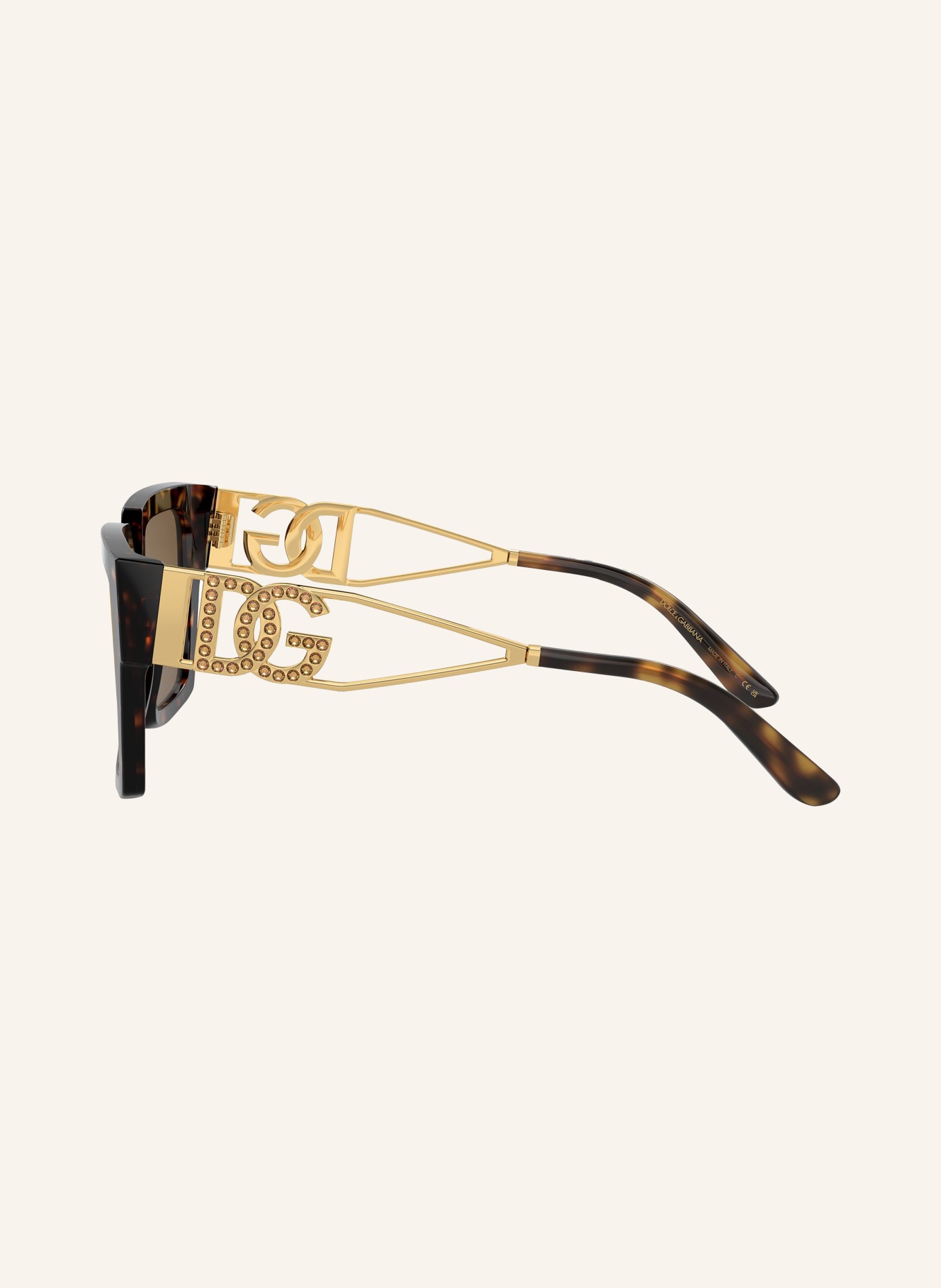 DOLCE & GABBANA Sonnenbrille DG4446B mit Schmucksteinen: 502/73 - HAVANA/ GRAU