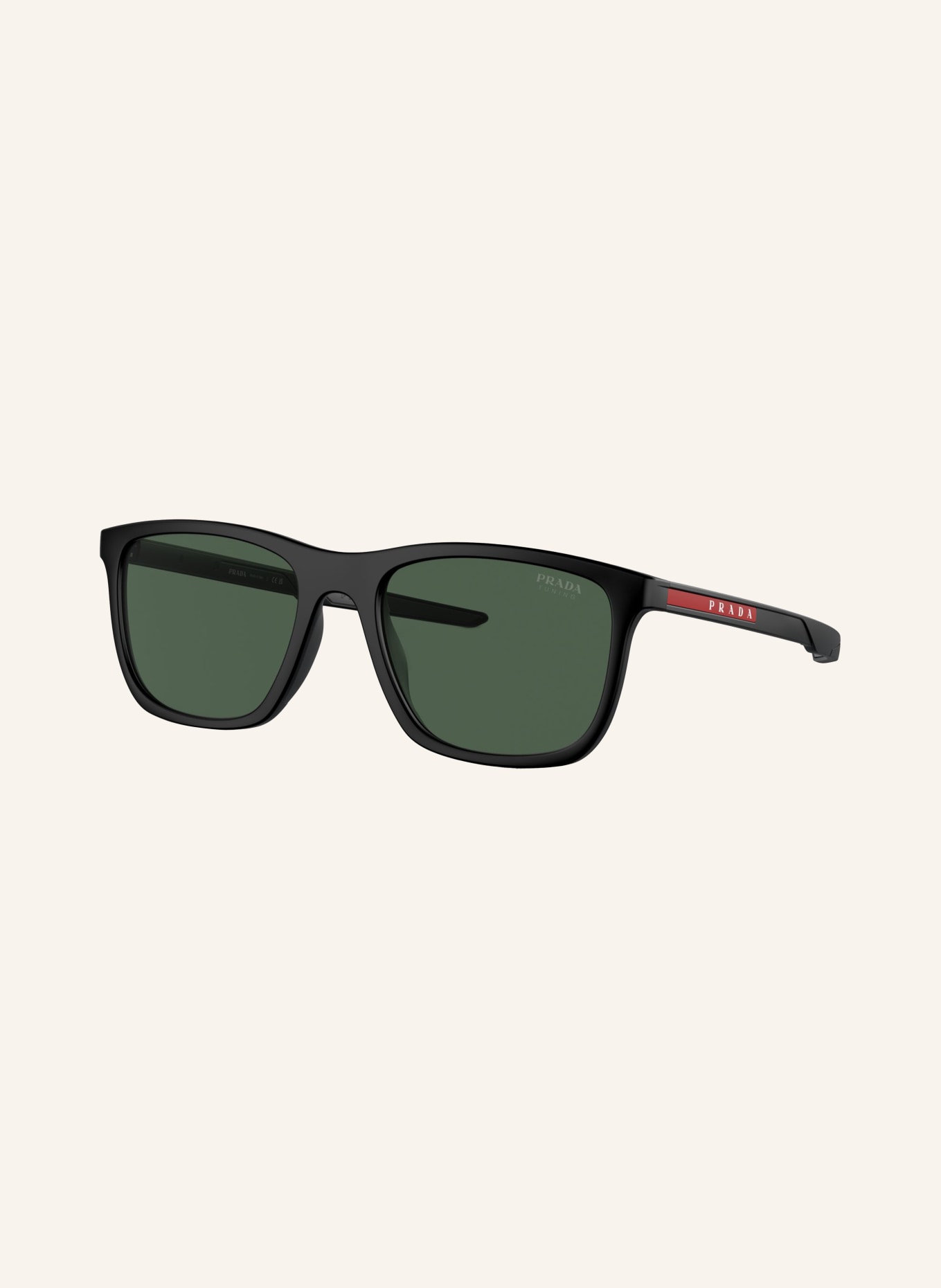 PRADA LINEA ROSSA Sunglasses PS 10WS, Color: 1BO06U - BLACK/ GREEN (Image 1)