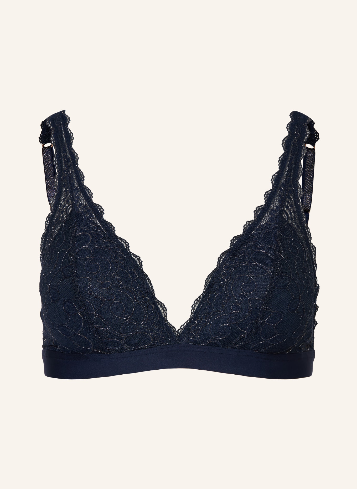 mey Triangle bra series POETRY POSH with glitter thread, Color: DARK BLUE/ GOLD (Image 1)