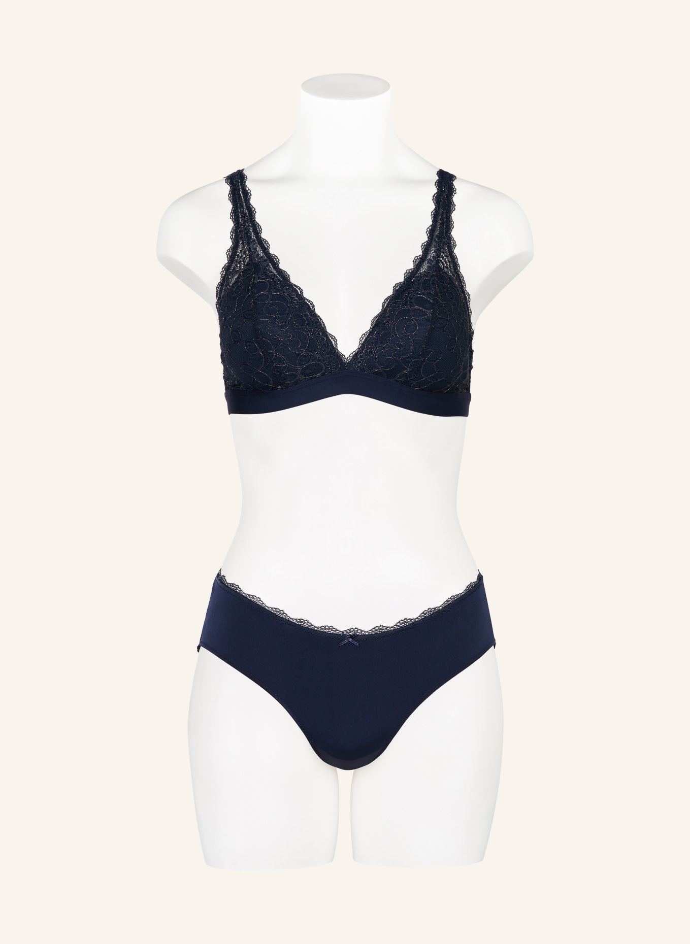 mey Triangle bra series POETRY POSH with glitter thread, Color: DARK BLUE/ GOLD (Image 2)