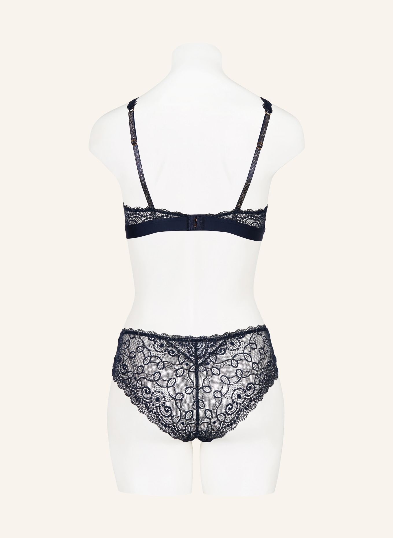 mey Triangle bra series POETRY POSH with glitter thread, Color: DARK BLUE/ GOLD (Image 3)