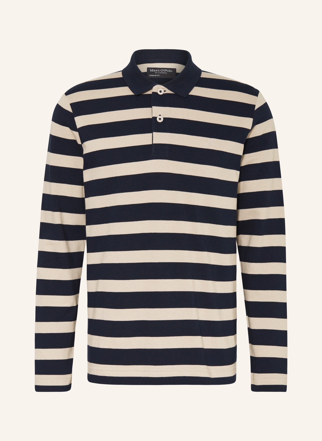 Marc O'Polo Poloshirt Regular Fit, Farbe: DUNKELBLAU/ BEIGE (Bild 1)