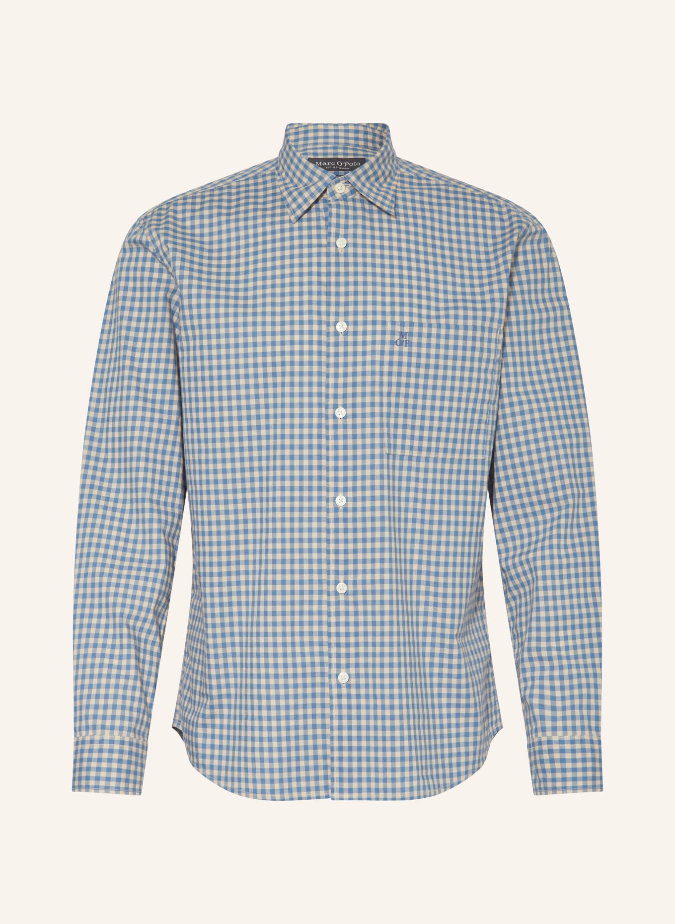 Marc O'Polo Shirt comfort fit, Color: BLUE/ LIGHT BROWN (Image 1)