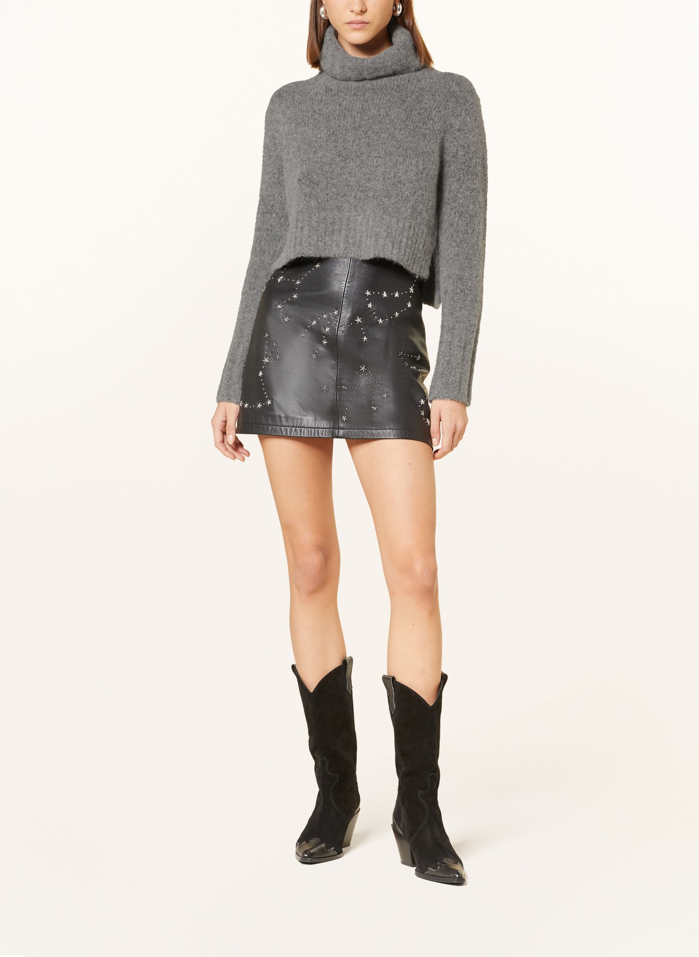 ALLSAINTS Turtleneck sweater JOSEPHINE with alpaca in gray