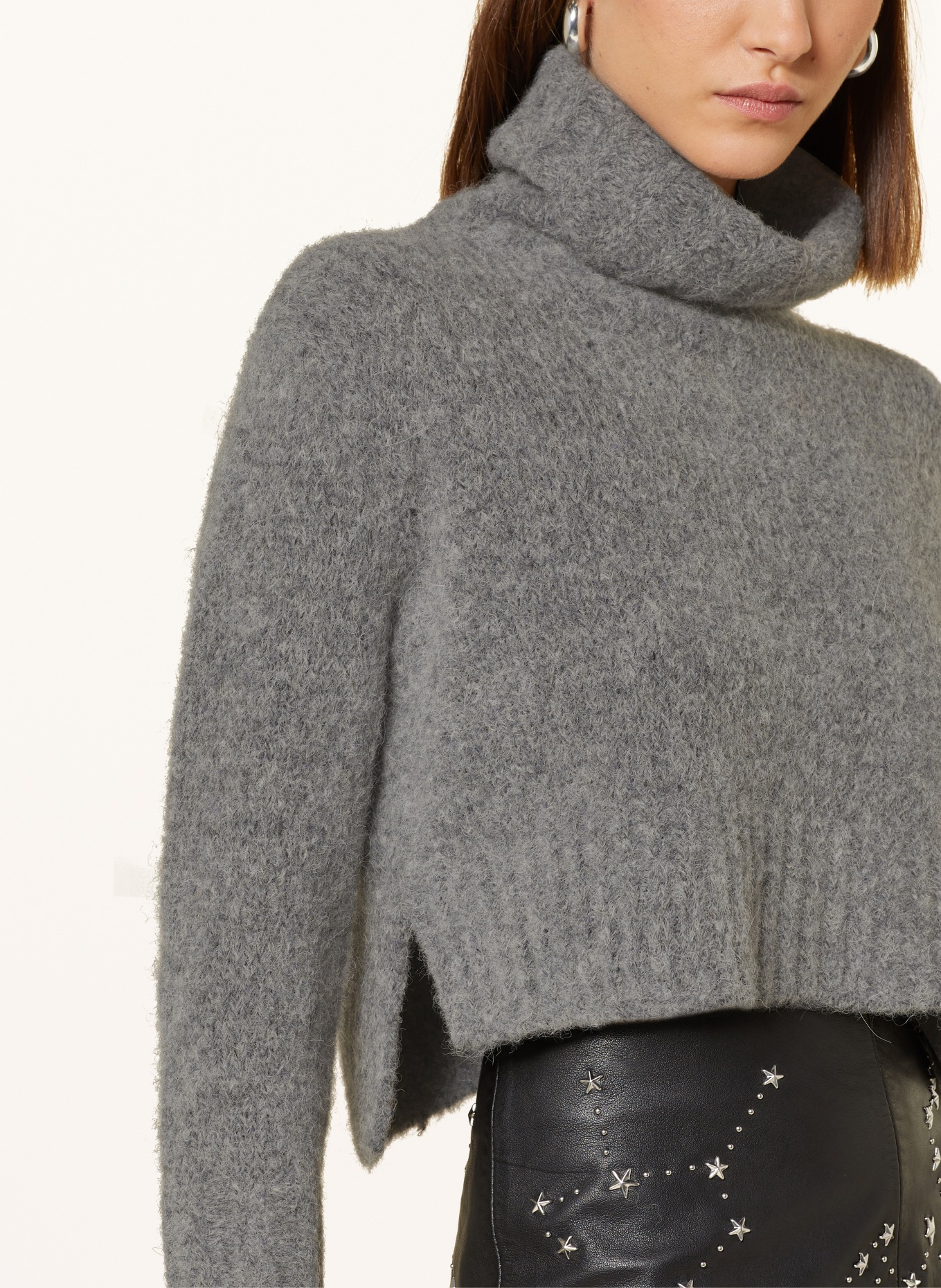 ALLSAINTS Turtleneck sweater JOSEPHINE with alpaca in gray