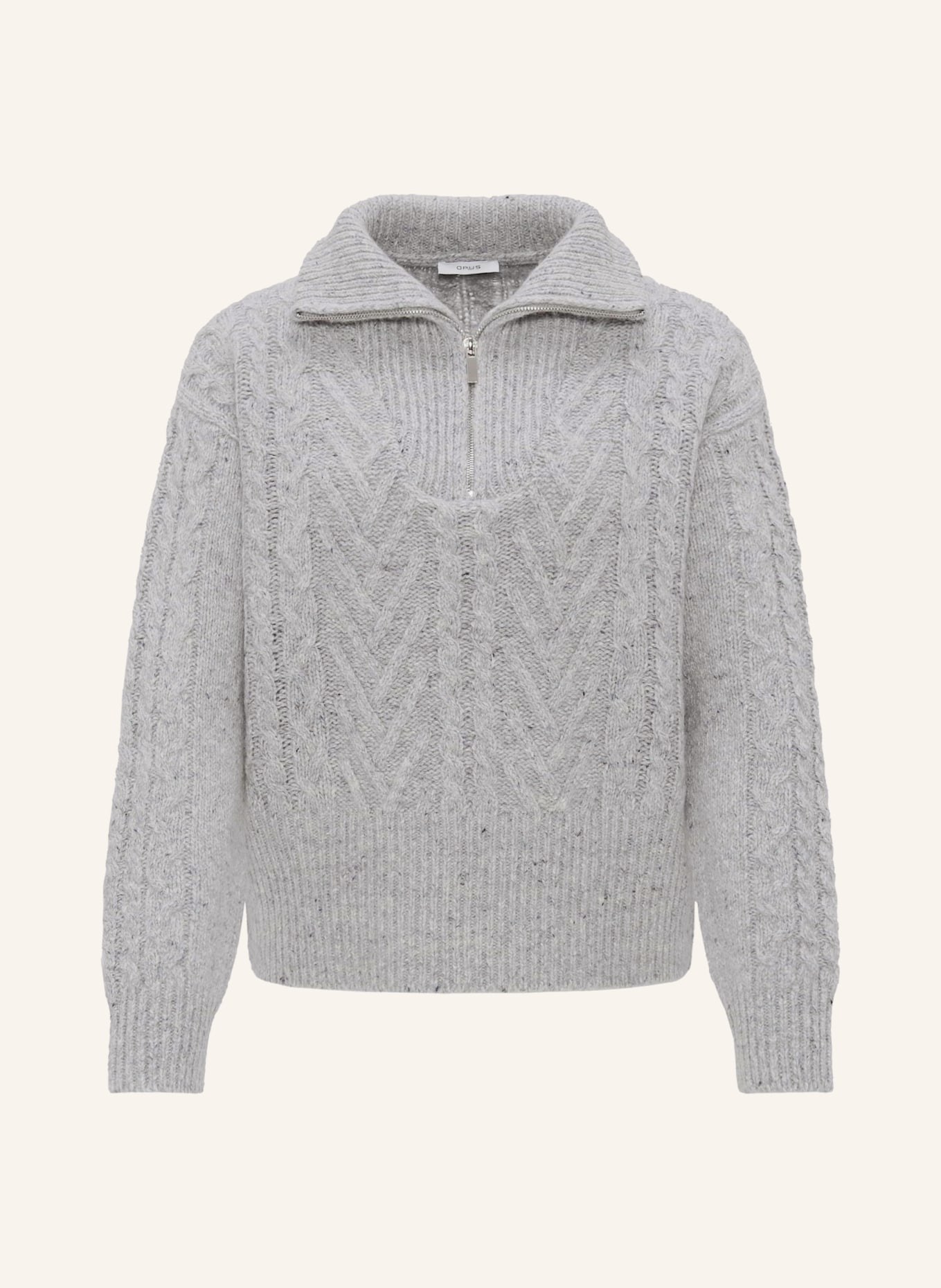 OPUS Half-zip sweater POTUZA, Color: LIGHT GRAY/ GRAY/ LIGHT PURPLE (Image 1)