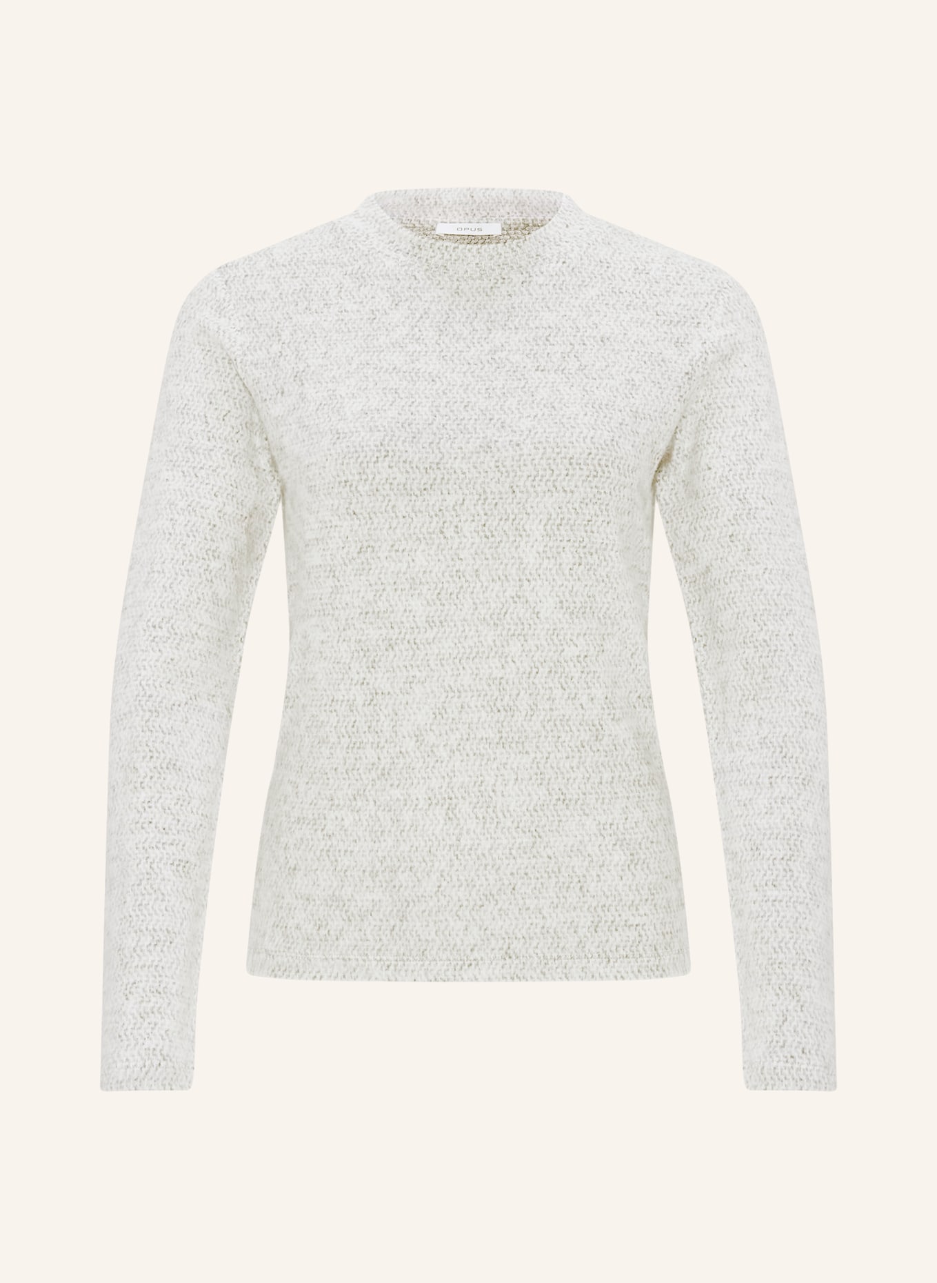OPUS Long sleeve shirt SNOWI, Color: WHITE/ GRAY (Image 1)