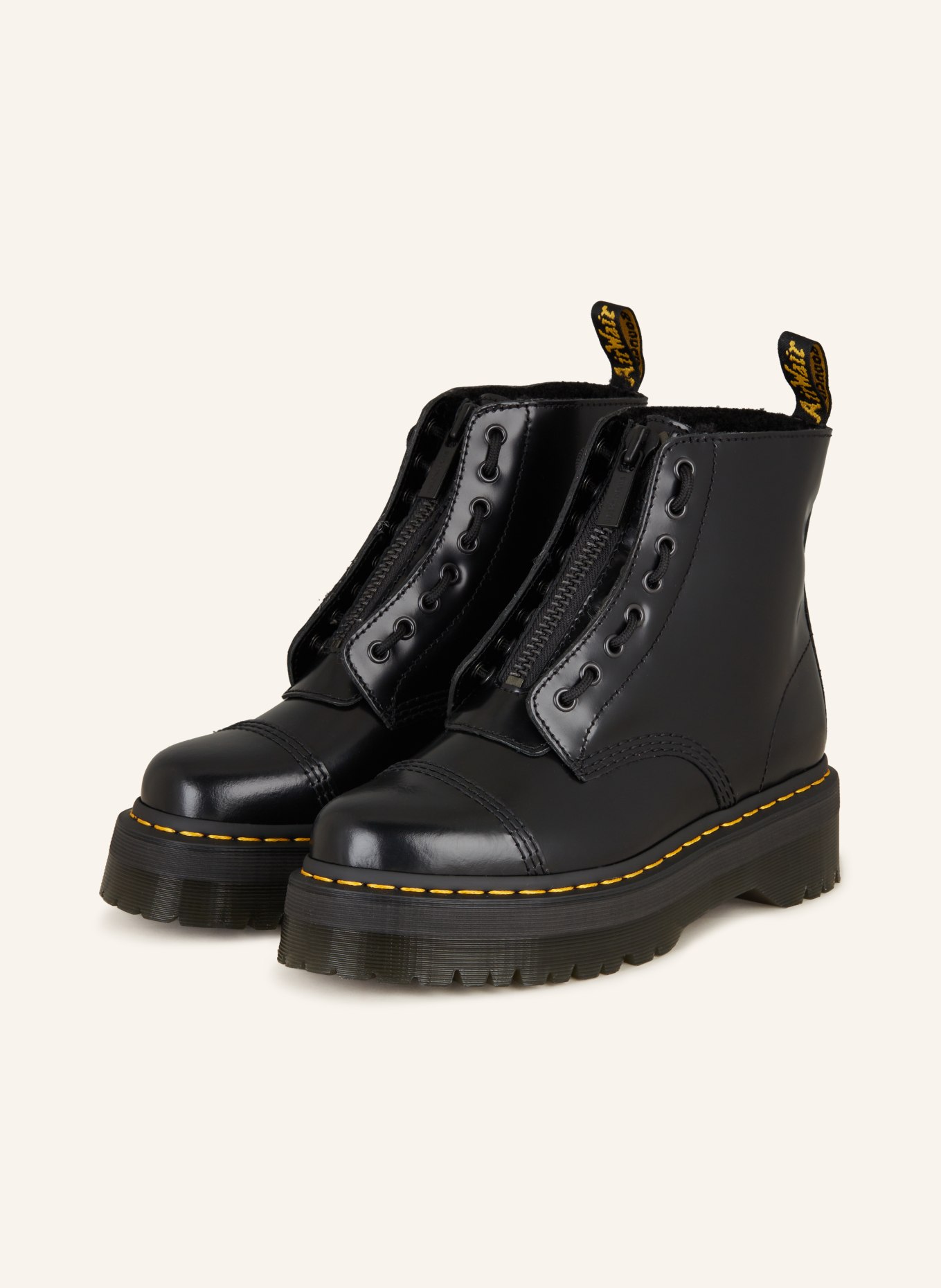Dr. Martens Platform Boots SINCLAIR with faux fur, Color: BLACK (Image 1)