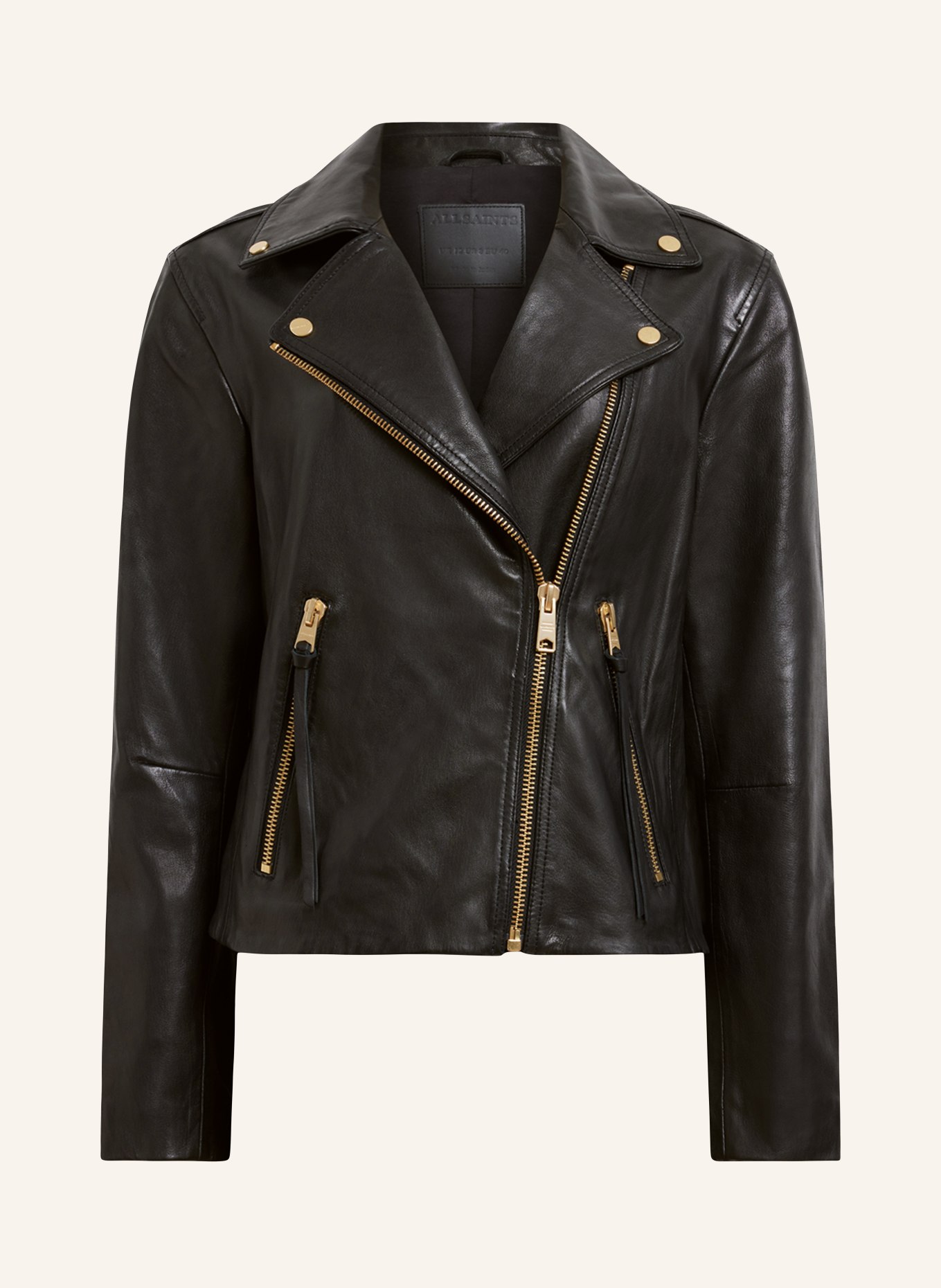 ALLSAINTS Leather jacket DALBY BIKER, Color: BLACK (Image 1)
