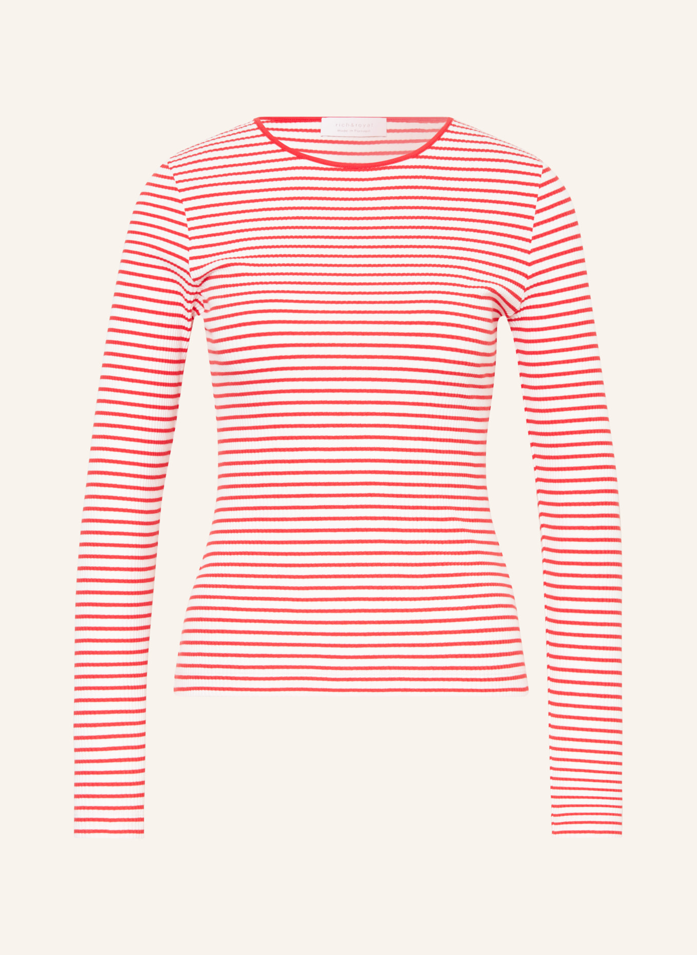 rich&royal Long sleeve shirt, Color: WHITE/ RED (Image 1)