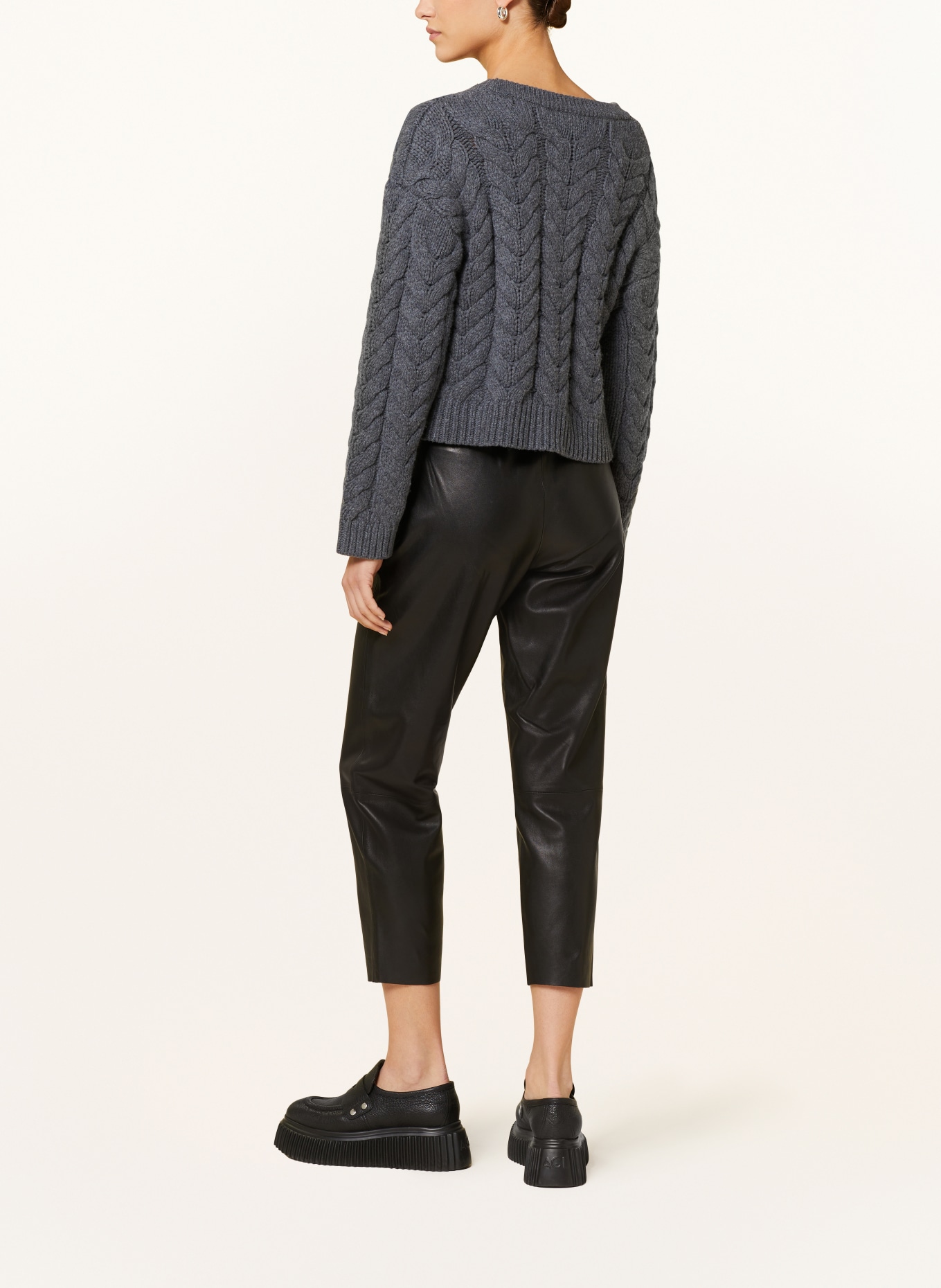 ALLSAINTS Leather trousers JEN in black