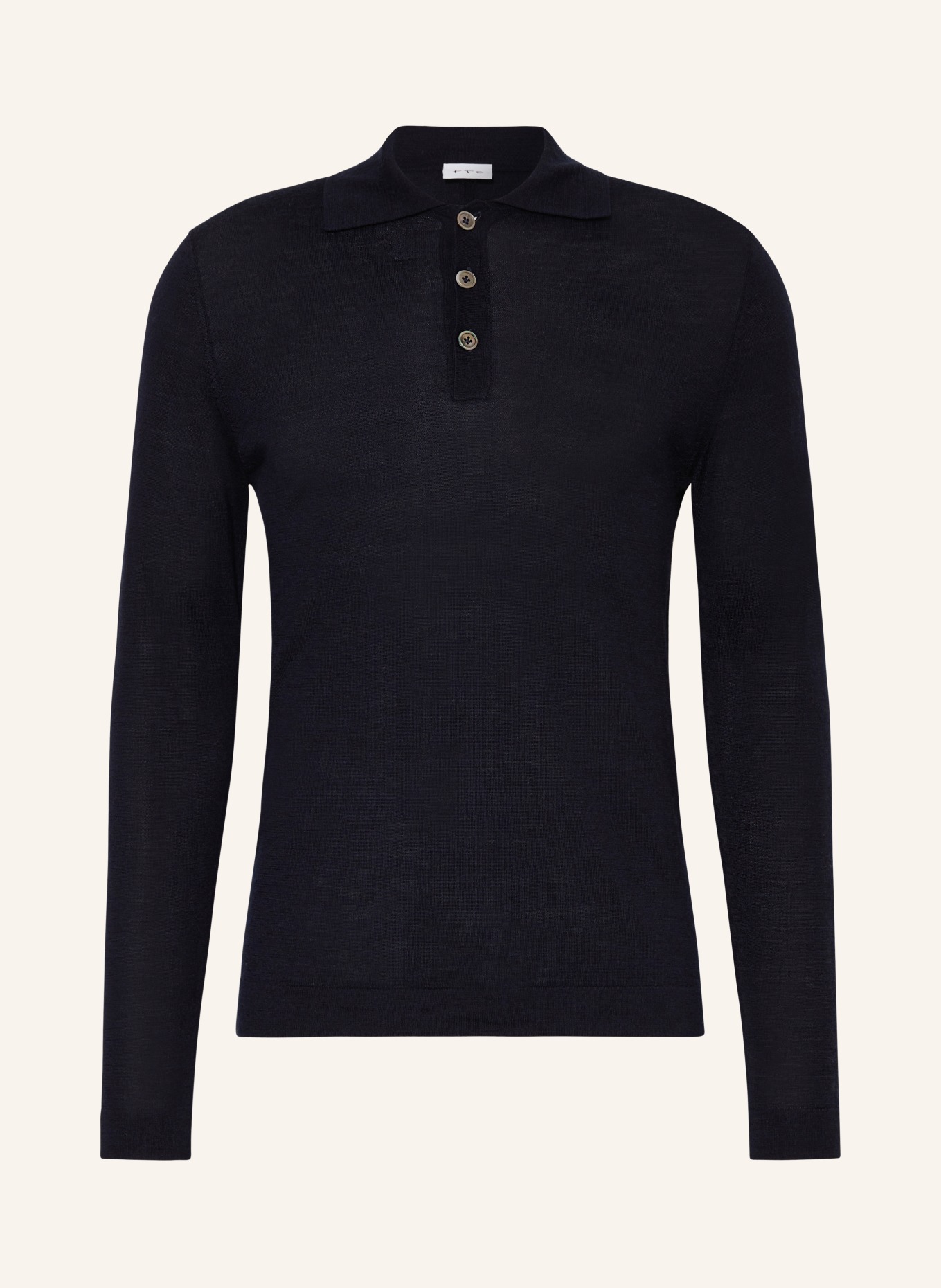 FTC CASHMERE Knitted polo shirt with cashmere, Color: DARK BLUE (Image 1)