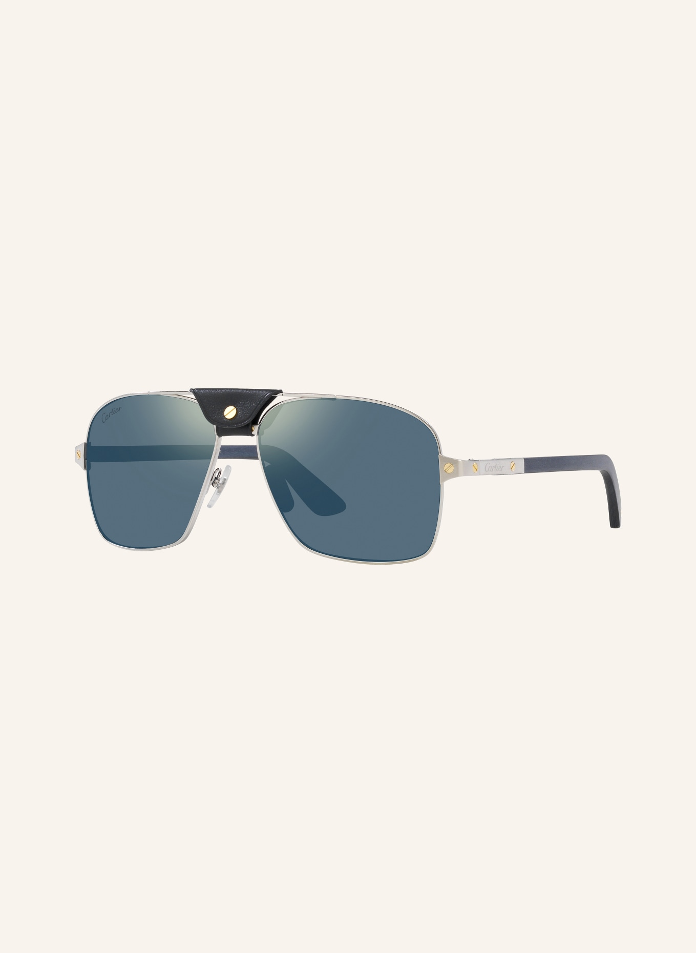 Cartier Sunglasses 6L001654, Color: 4100B1 SILVER/BLUE/BLUE (Image 1)