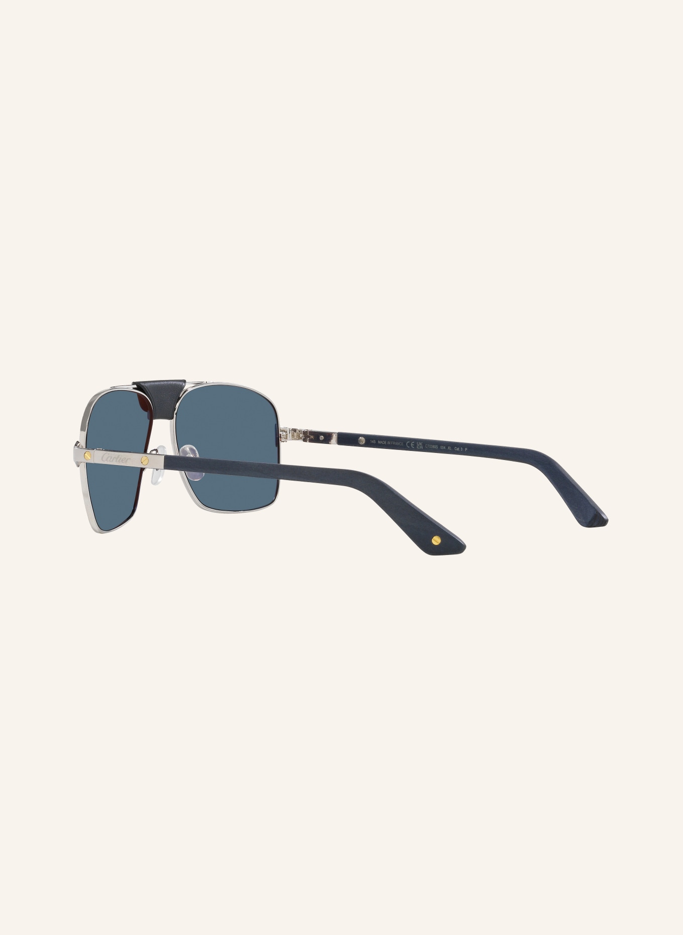 Cartier Sunglasses 6L001654, Color: 4100B1 SILVER/BLUE/BLUE (Image 4)