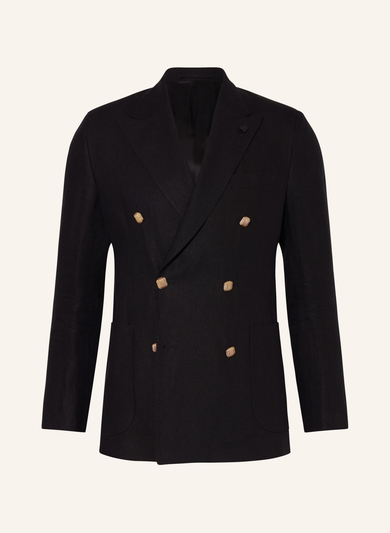 LARDINI Linen jacket extra slim fit, Color: 999 BLACK (Image 1)