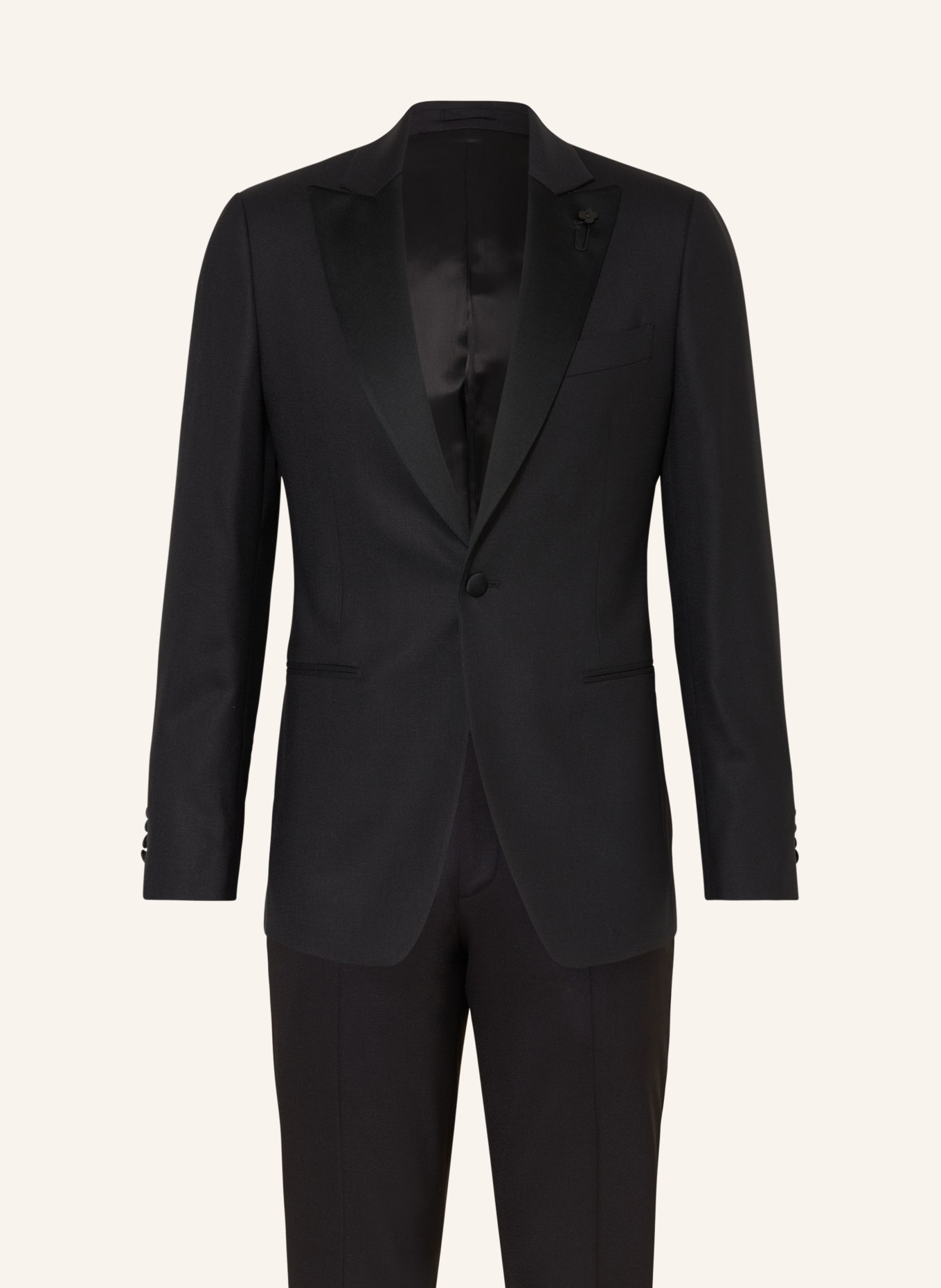 LARDINI Tuxedo extra slim fit with tuxedo stripes, Color: 999 BLACK (Image 1)