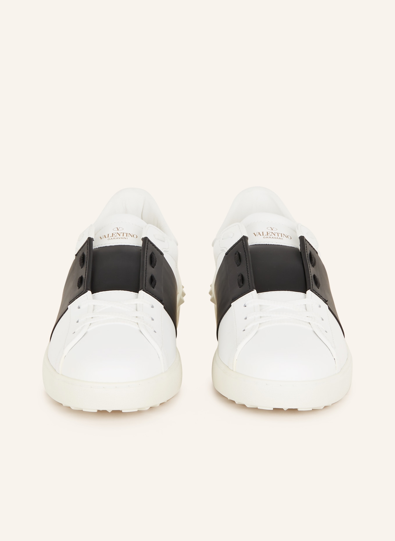 VALENTINO GARAVANI Sneaker OPEN mit Nieten in weiss schwarz