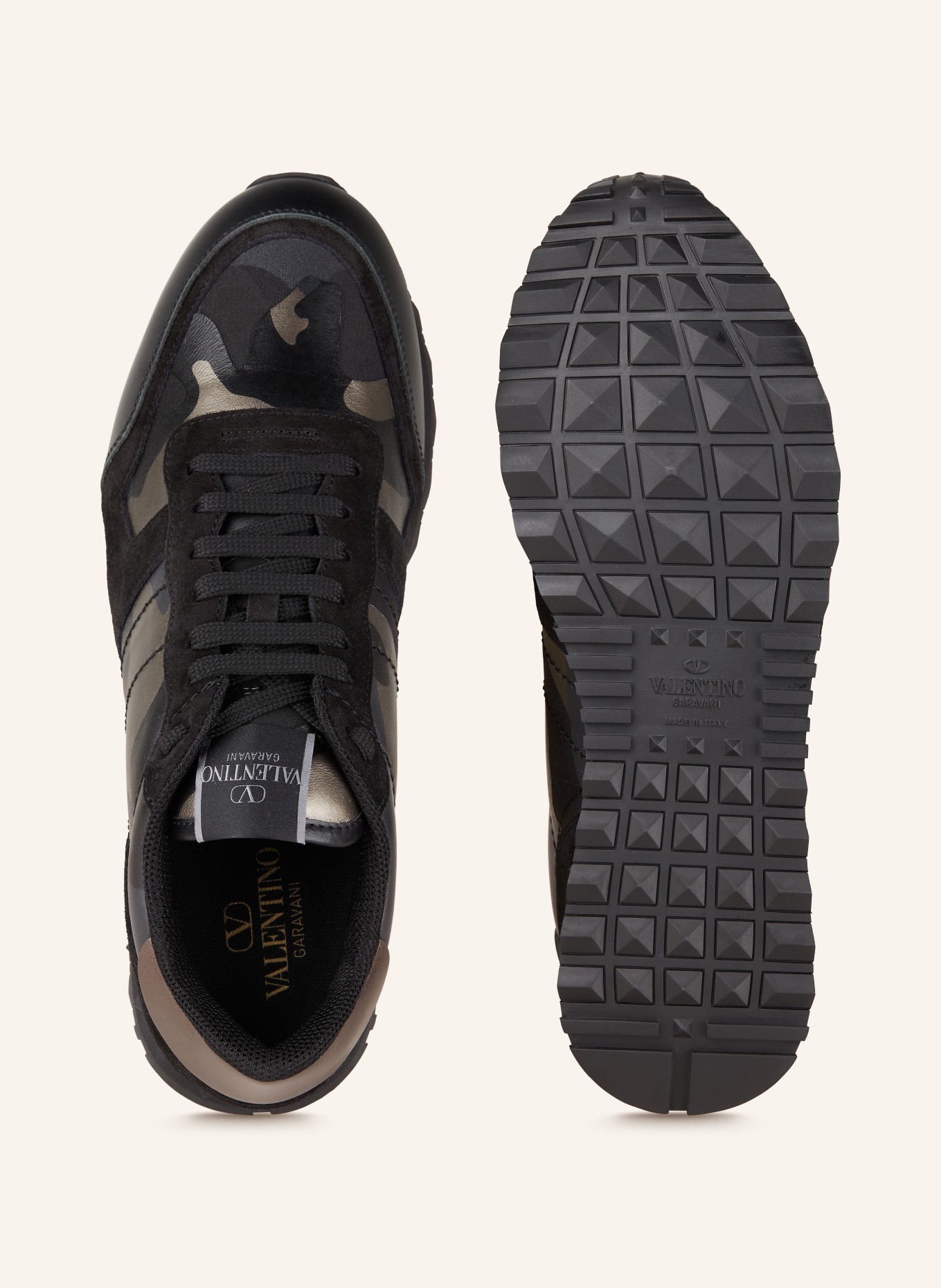 VALENTINO GARAVANI Sneakers ROCKRUNNER with rivets, Color: BLACK/ GRAY/ LIGHT GRAY (Image 5)