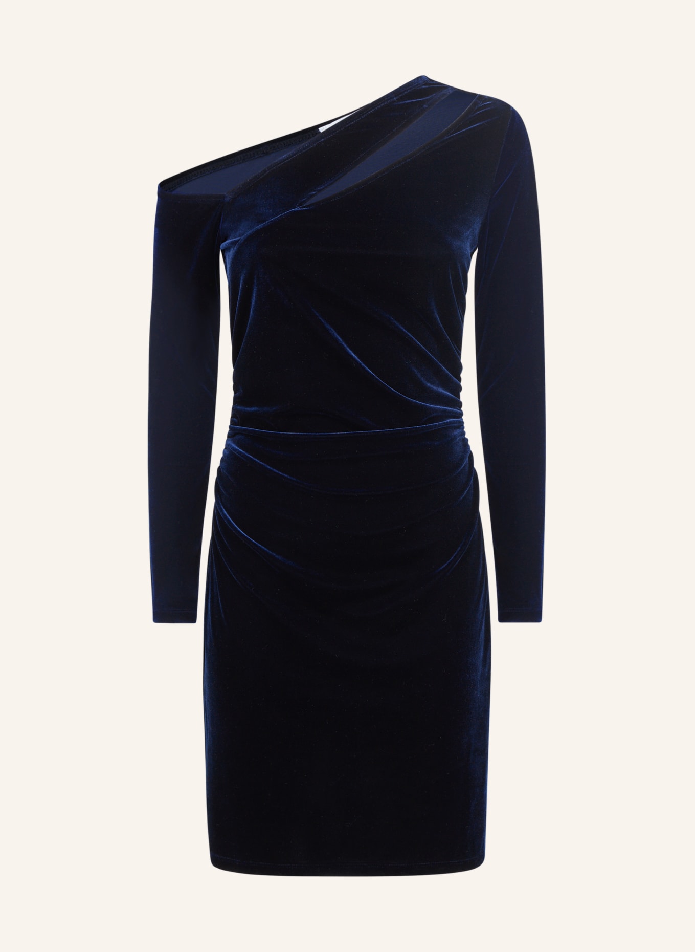 REISS One-Shoulder-Kleid CAMILLA aus Samt, Farbe: DUNKELBLAU (Bild 1)