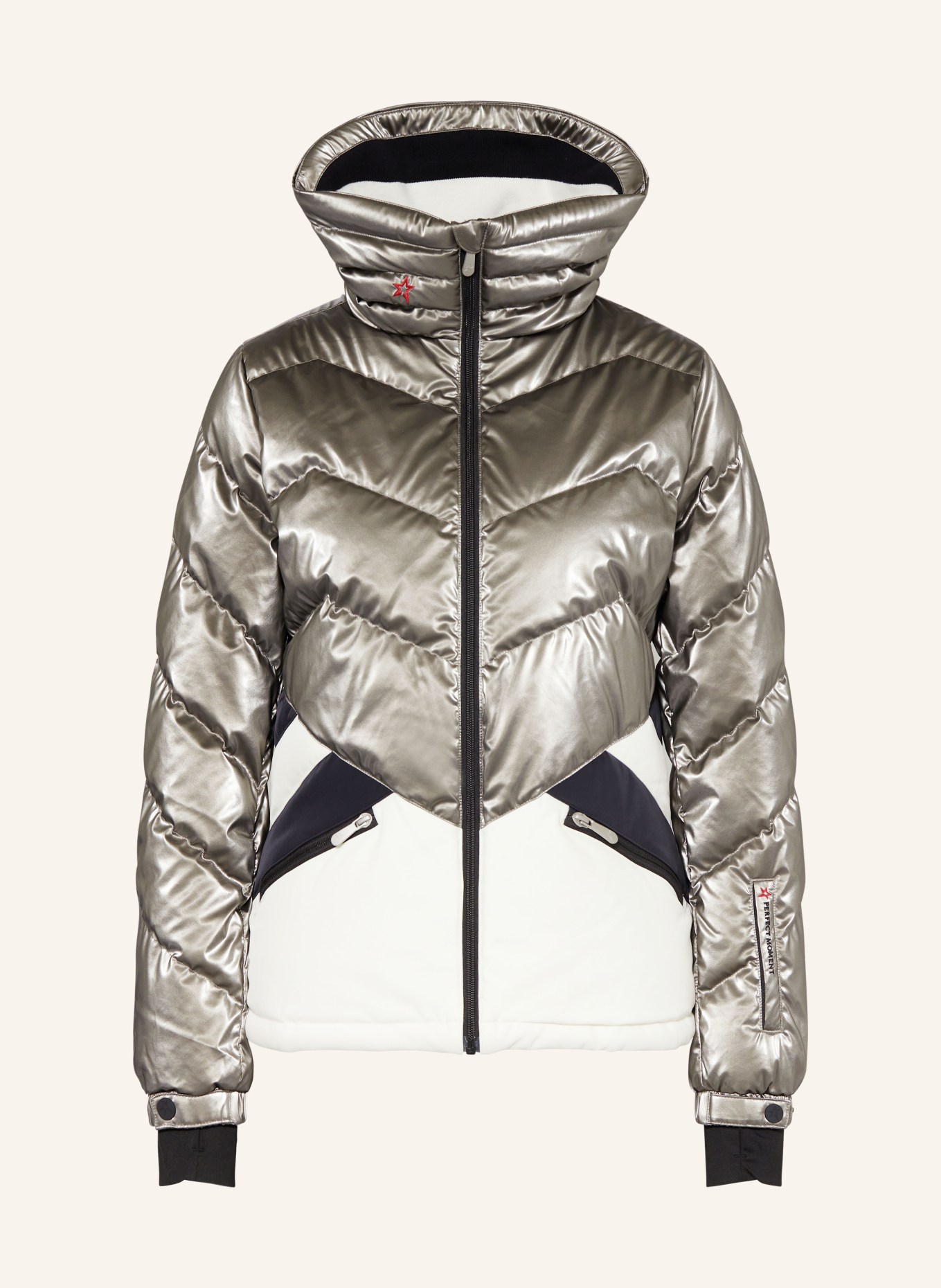 PERFECT MOMENT Down ski jacket DUVET, Color: WHITE/ SILVER/ BLACK (Image 1)