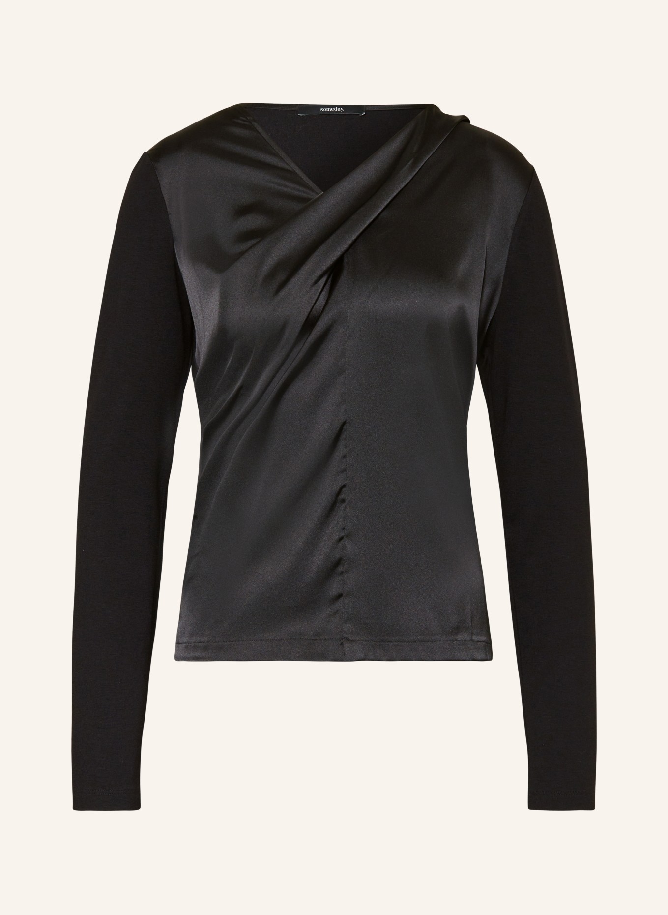 someday Blouse top KIORA in mixed materials, Color: BLACK (Image 1)