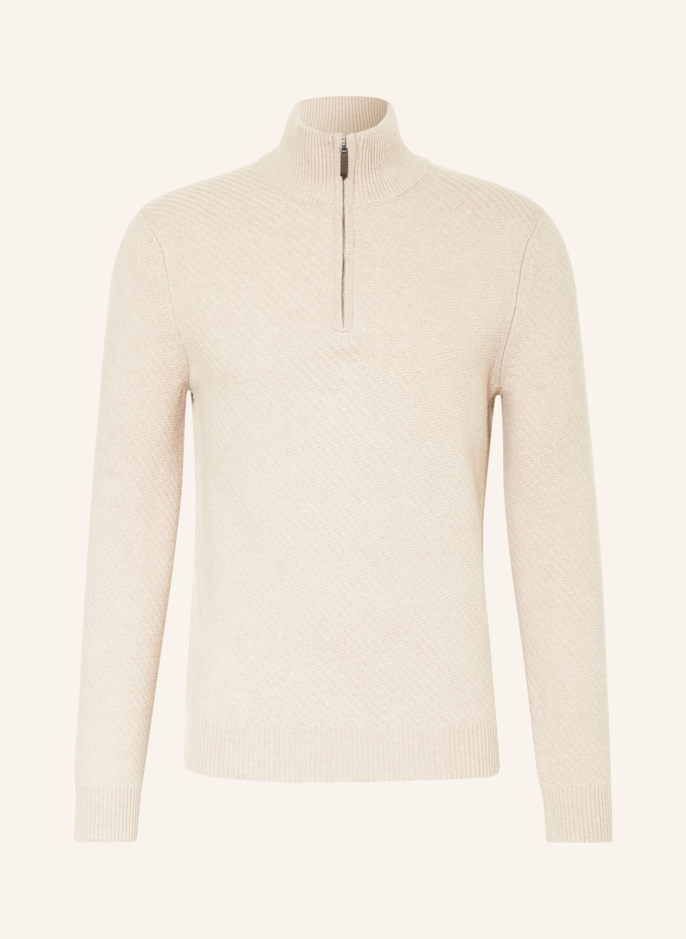 REISS Half-zip sweater TEMPO, Color: LIGHT BROWN (Image 1)