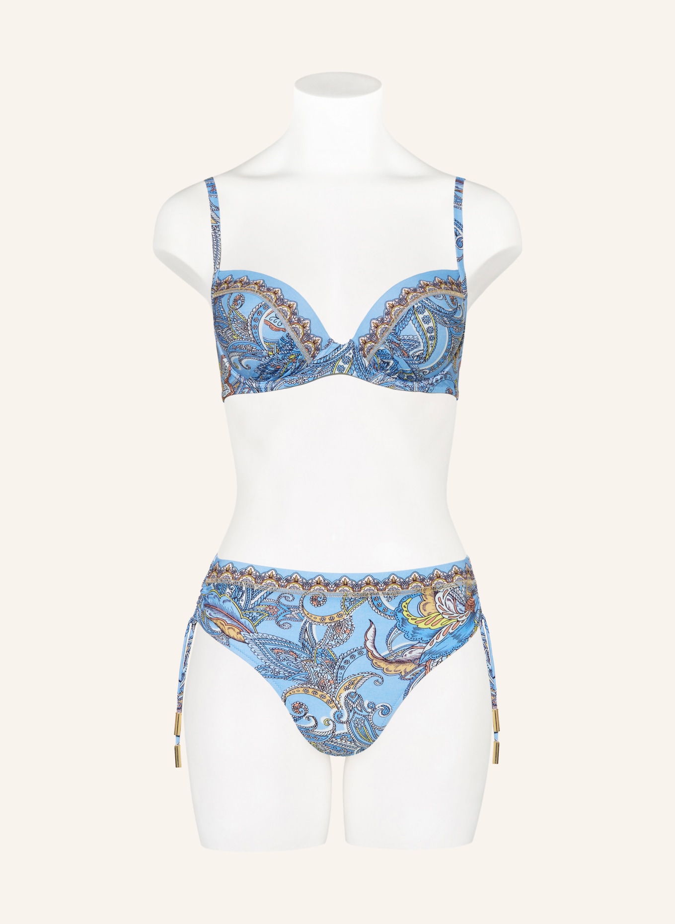 MARYAN MEHLHORN Underwired bikini top MAJORELLE, Color: LIGHT BLUE/ BROWN/ YELLOW (Image 2)