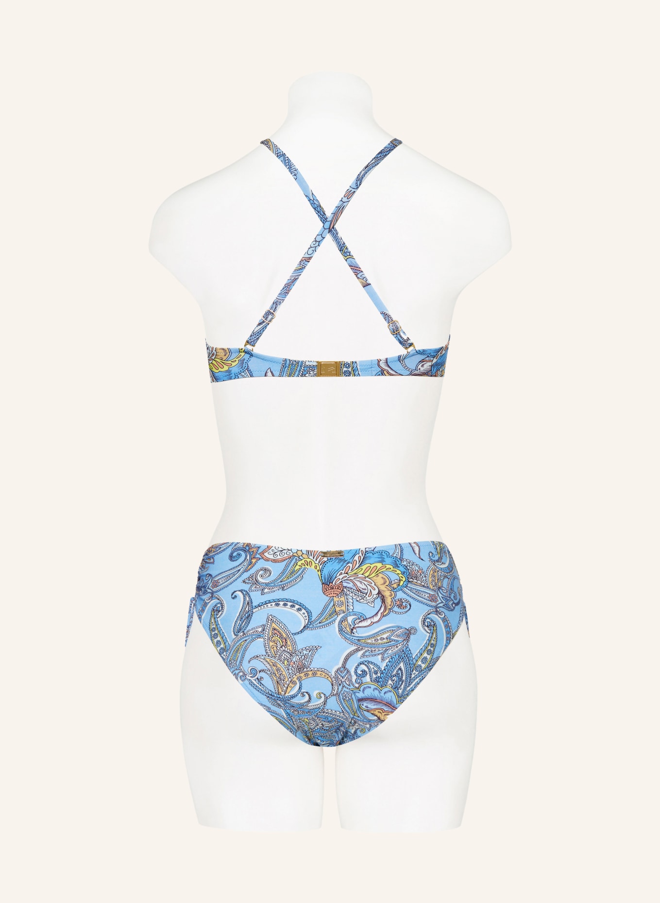 MARYAN MEHLHORN Bügel-Bikini-Top MAJORELLE, Farbe: HELLBLAU/ BRAUN/ GELB (Bild 4)