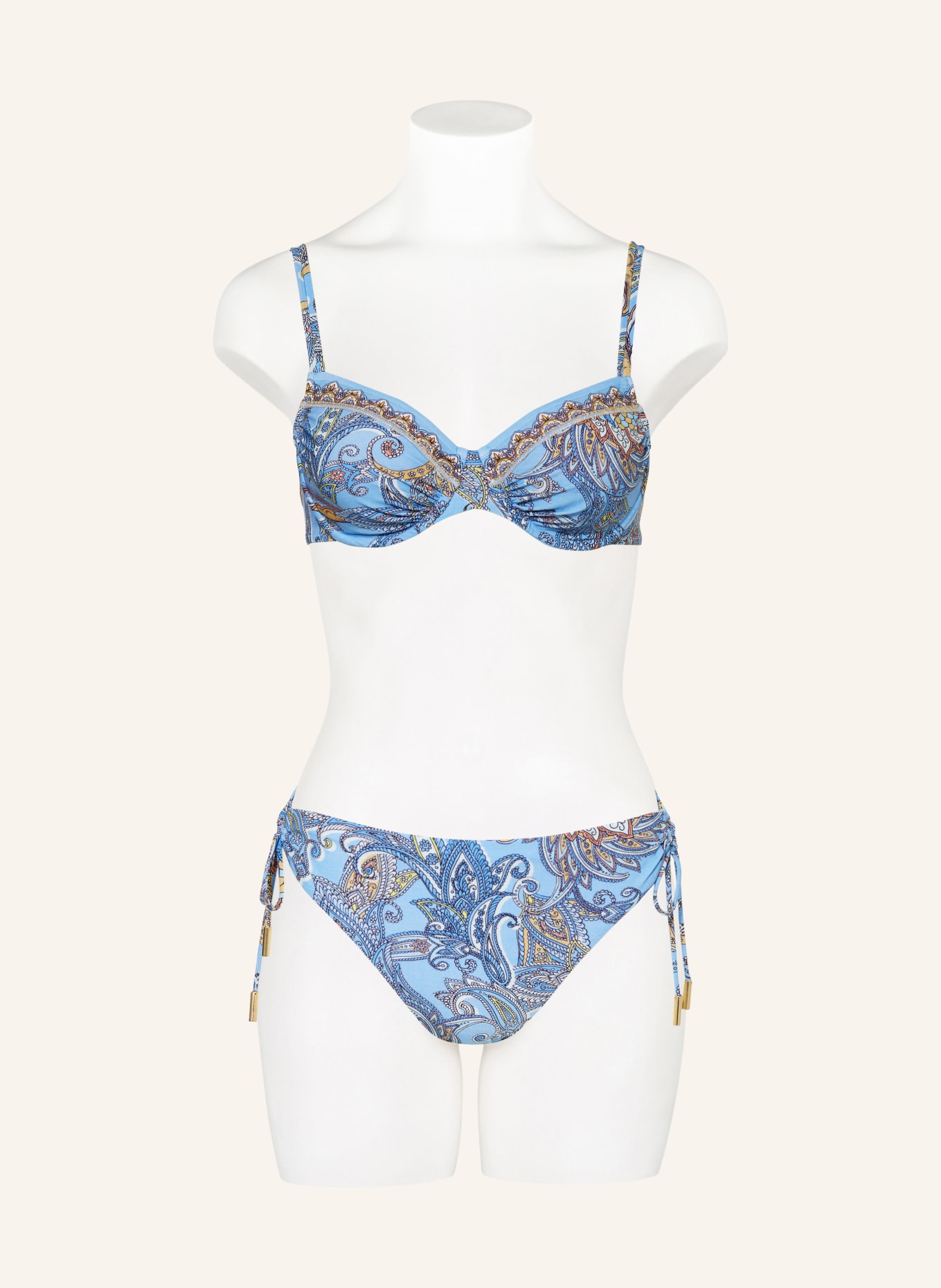 MARYAN MEHLHORN Underwired bikini top MAJORELLE, Color: LIGHT BLUE/ BROWN/ YELLOW (Image 3)
