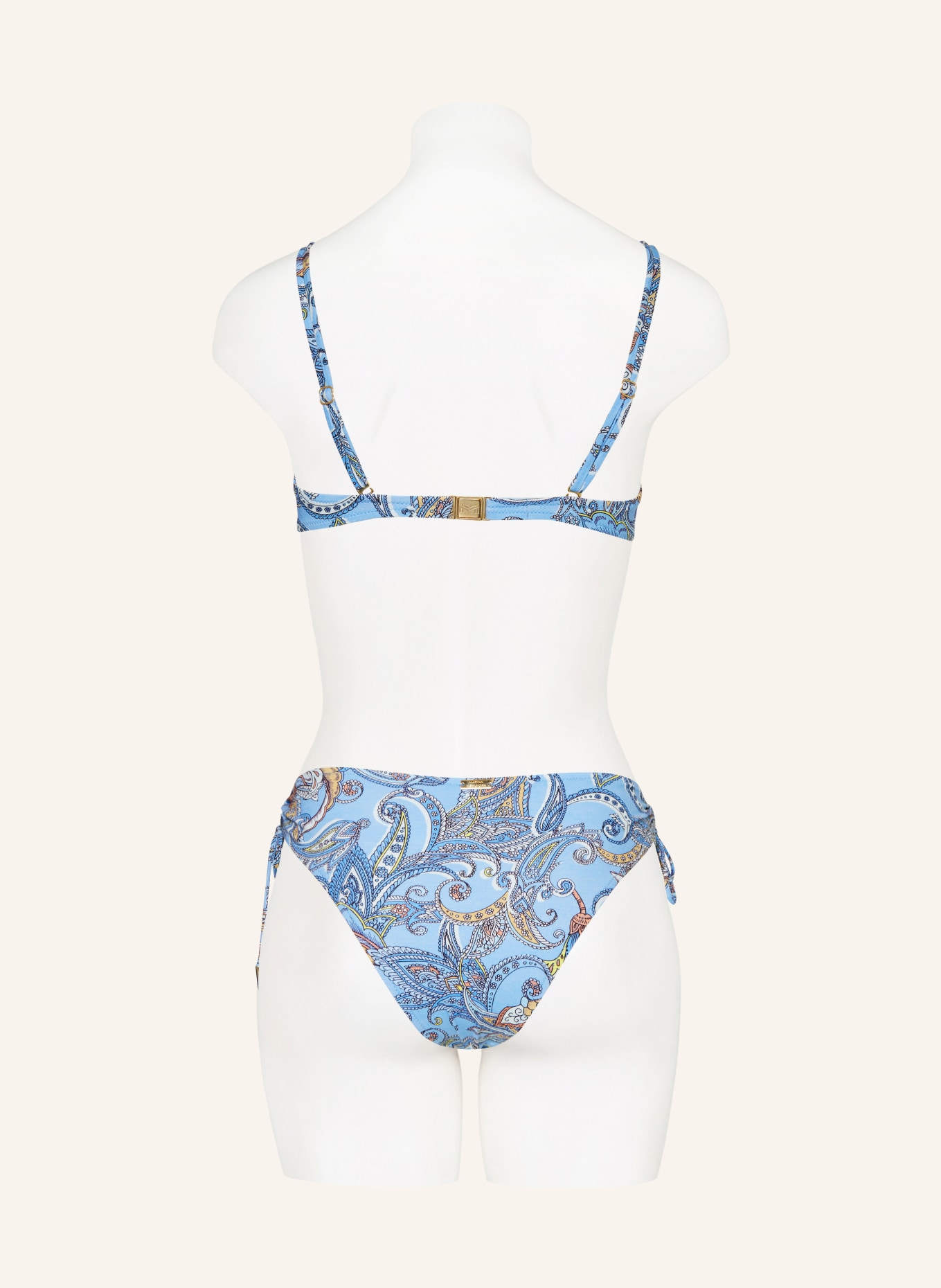 MARYAN MEHLHORN Bügel-Bikini-Top MAJORELLE, Farbe: HELLBLAU/ BRAUN/ GELB (Bild 4)