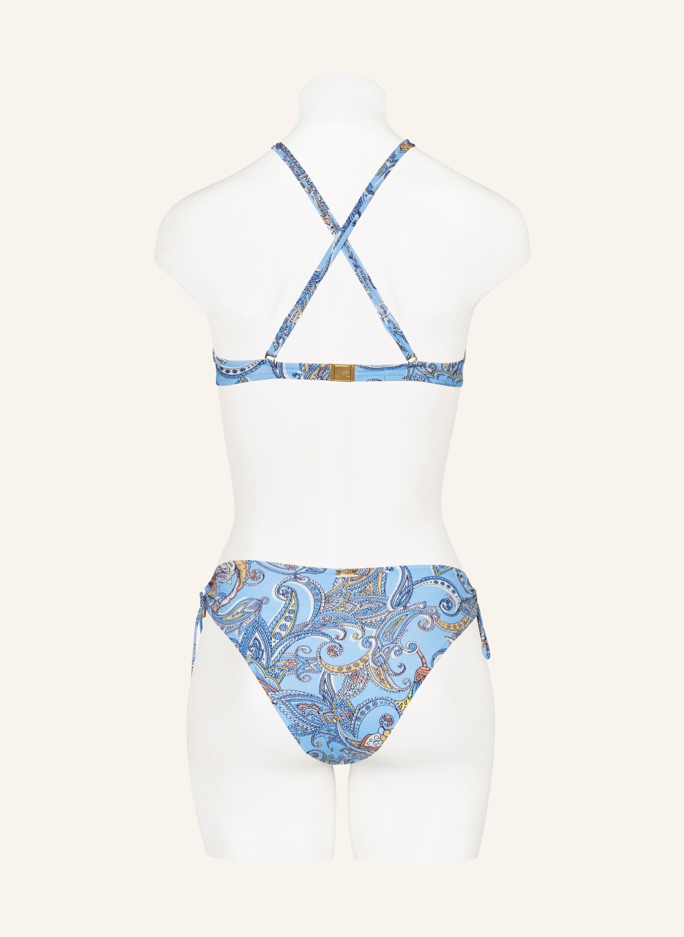 MARYAN MEHLHORN Bügel-Bikini-Top MAJORELLE, Farbe: HELLBLAU/ BRAUN/ GELB (Bild 5)