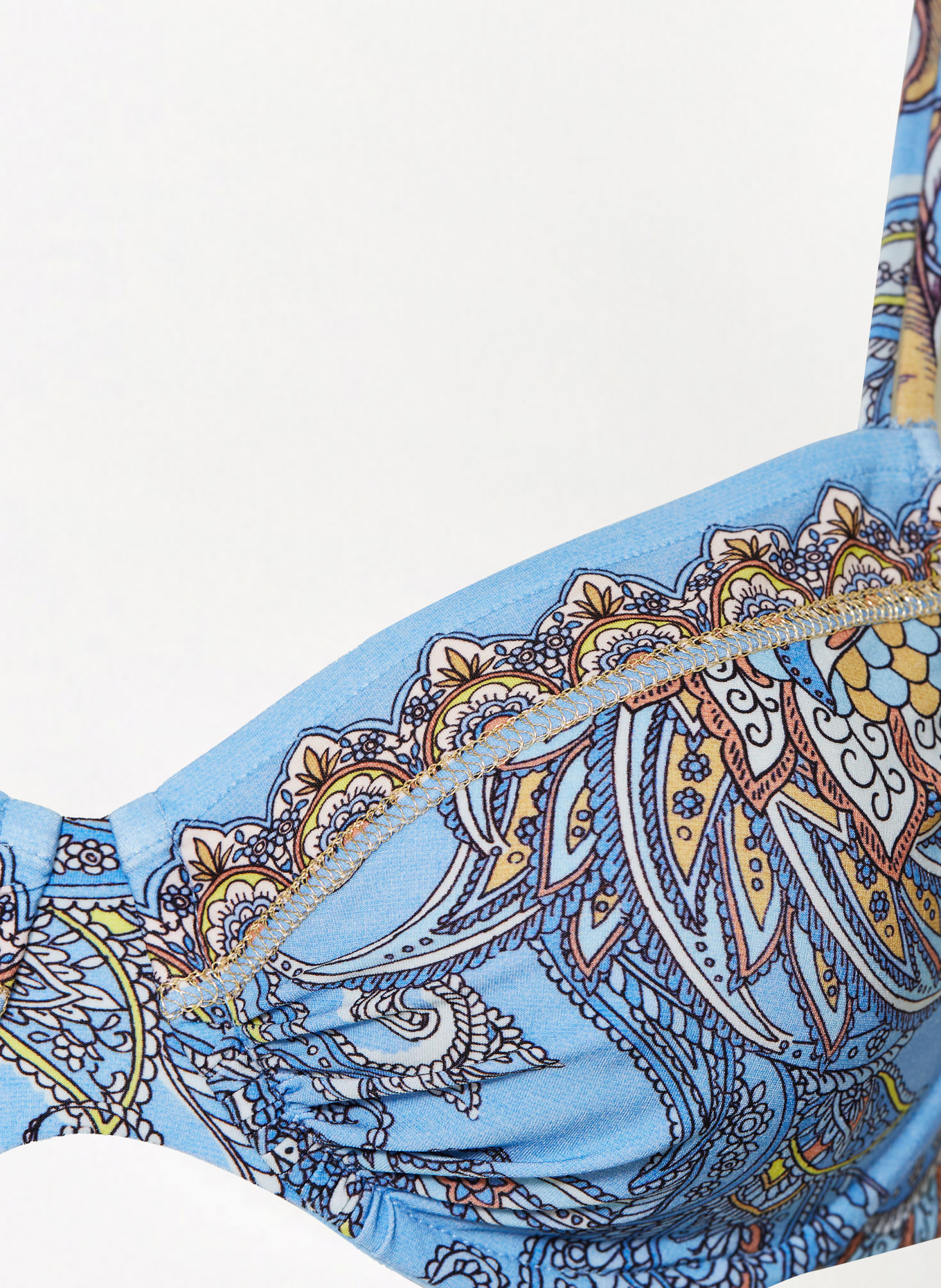 MARYAN MEHLHORN Underwired bikini top MAJORELLE, Color: LIGHT BLUE/ BROWN/ YELLOW (Image 6)