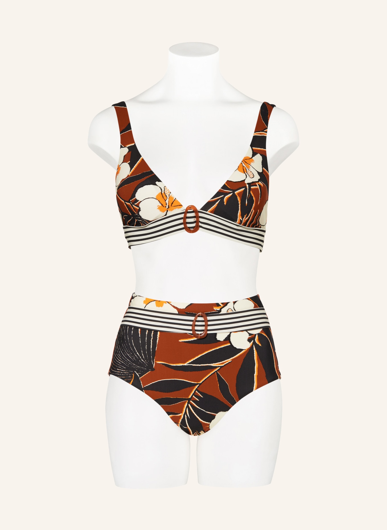 MARYAN MEHLHORN Bralette-Bikini-Top ART NAUTIC, Farbe: BRAUN/ SCHWARZ/ CREME (Bild 2)
