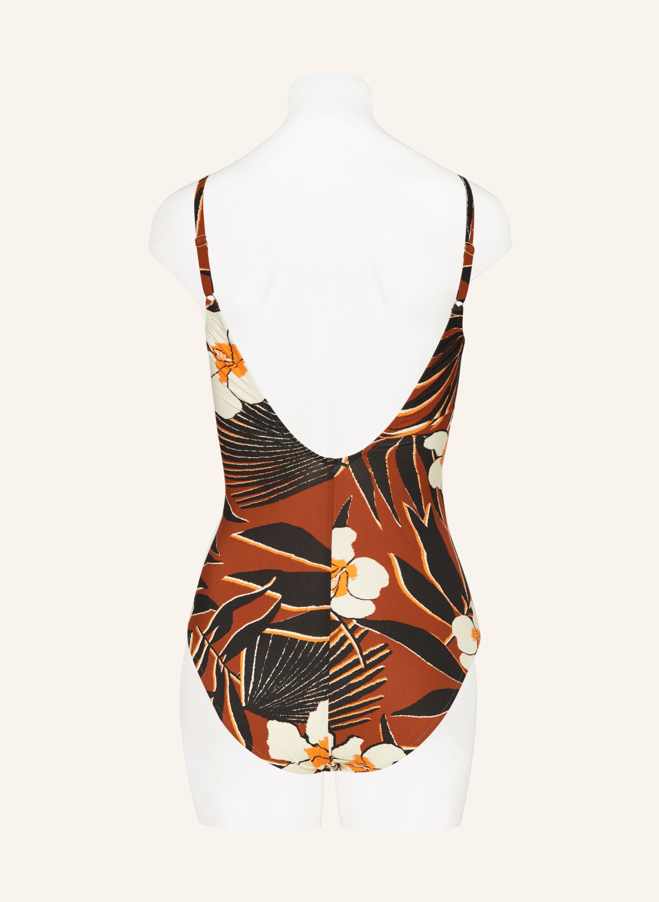 MARYAN MEHLHORN Halter neck swimsuit ART NAUTIC, Color: DARK ORANGE/ WHITE/ CREAM (Image 3)