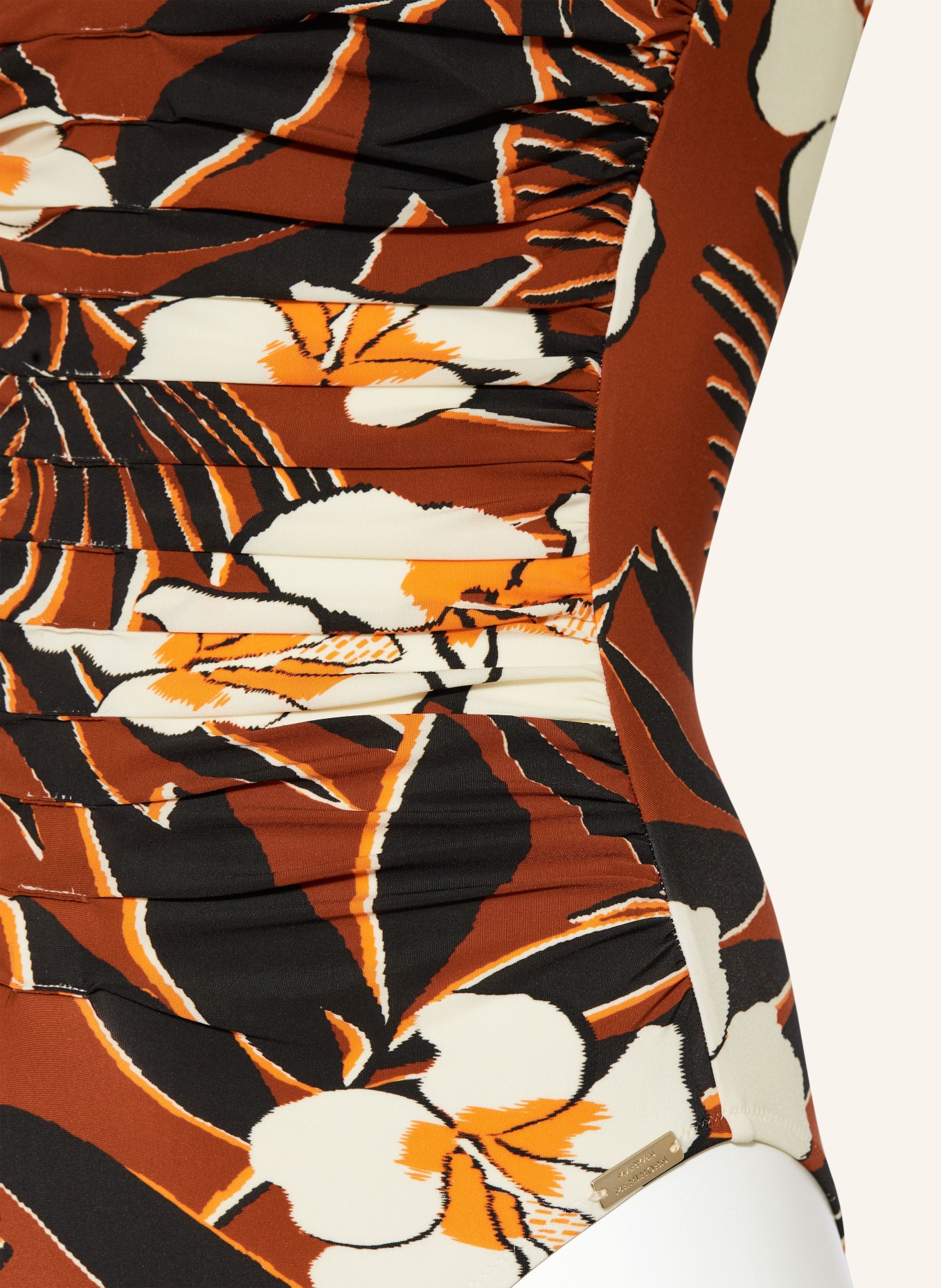 MARYAN MEHLHORN Halter neck swimsuit ART NAUTIC, Color: DARK ORANGE/ WHITE/ CREAM (Image 4)