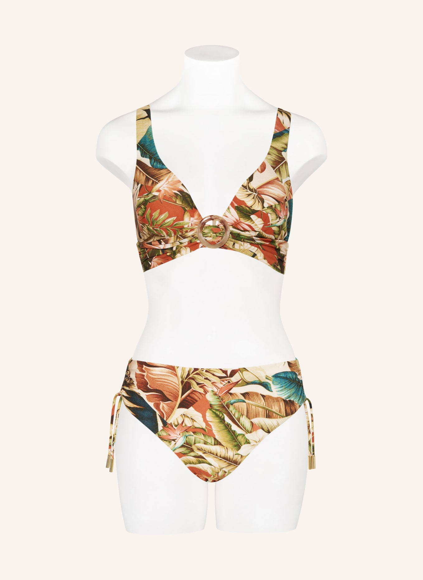 MARYAN MEHLHORN Bralette-Bikini-Top HYPNOTIC, Farbe: DUNKELORANGE/ HELLBRAUN (Bild 2)