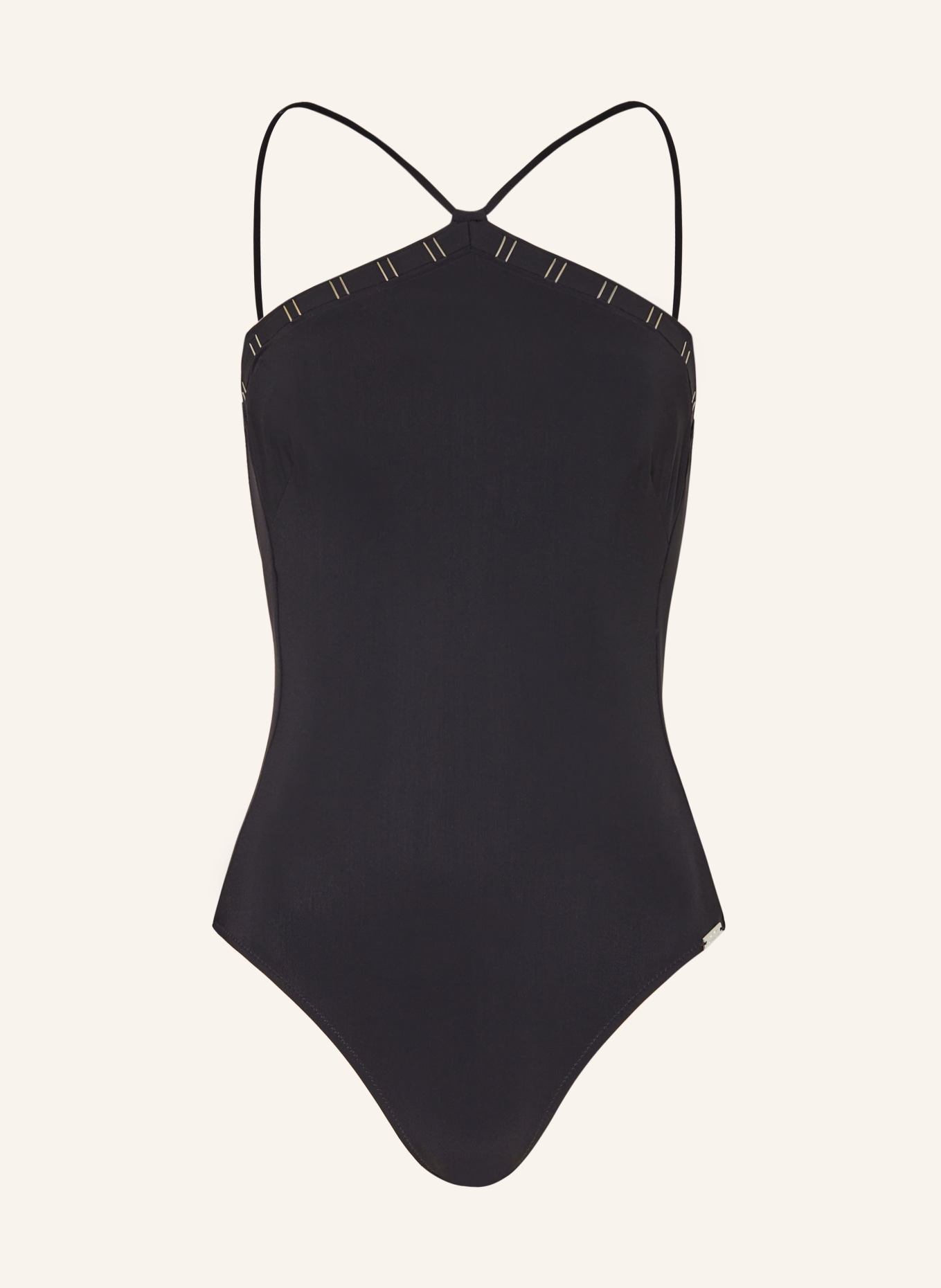 MARYAN MEHLHORN Halter neck swimsuit CODE, Color: BLACK (Image 1)